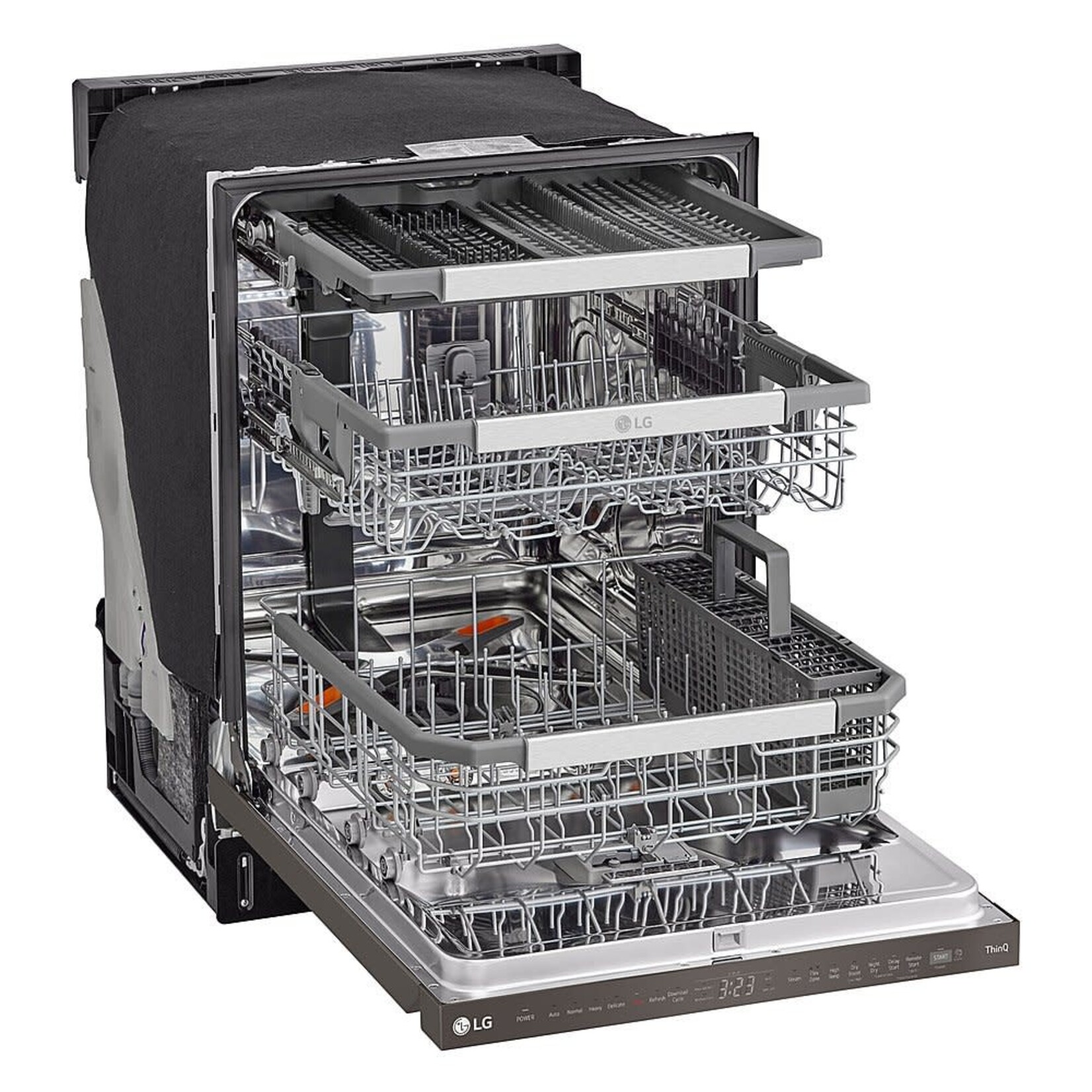 LG #LDPH7972D - LG - 24" Top Control Smart Built-In Stainless Steel Tub Dishwasher with 3rd Rack, QuadWash Pro and 42dba - PrintProof Black Stainless steel