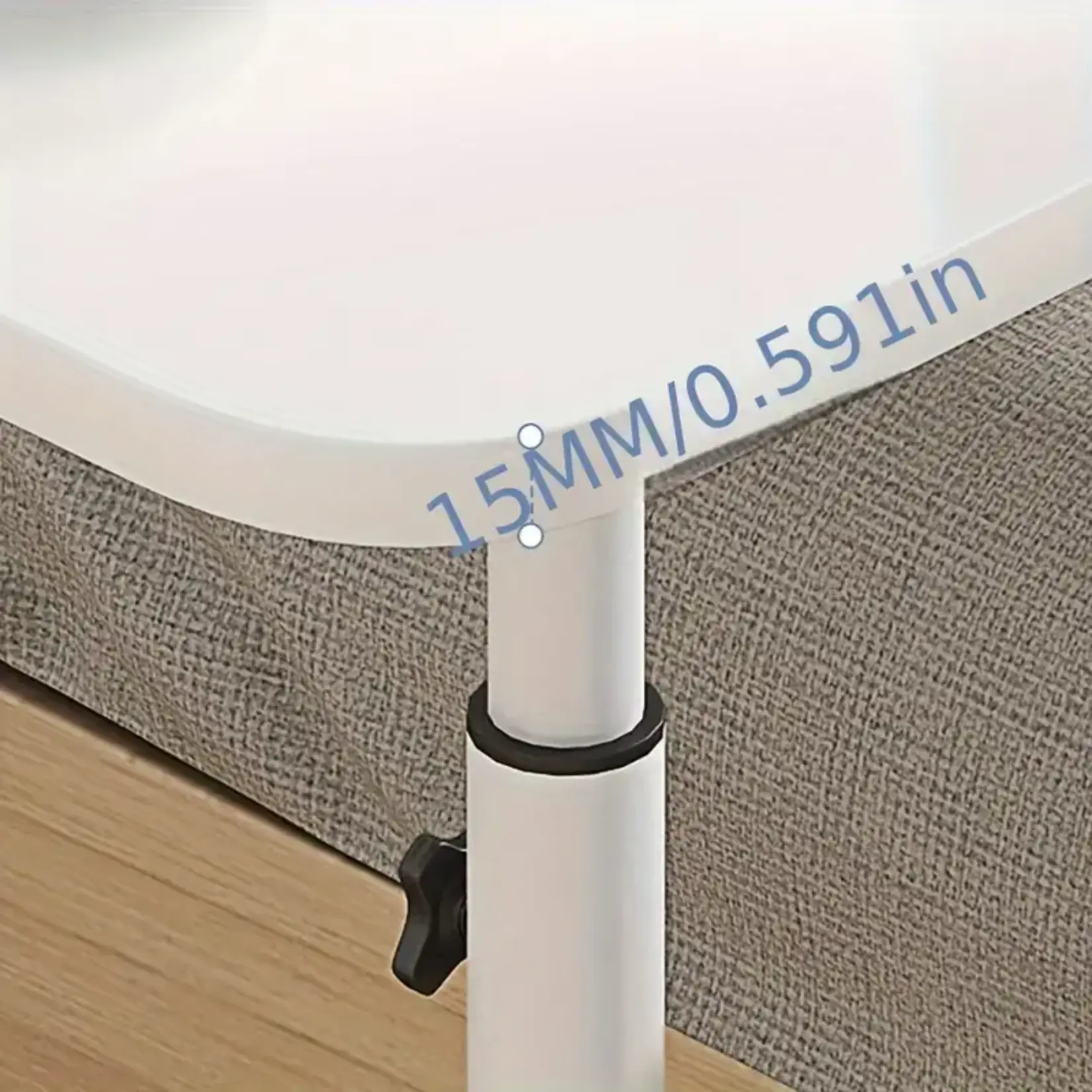 *210QR226397-White KNERS  Foldable Moving Table with Adjustable Height and Wheels for Family Bedrooms, Living Rooms, and Study Rooms