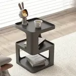 *210XF274296-Black Geometric Modern Chic Side Table with Space-Saving Storage
