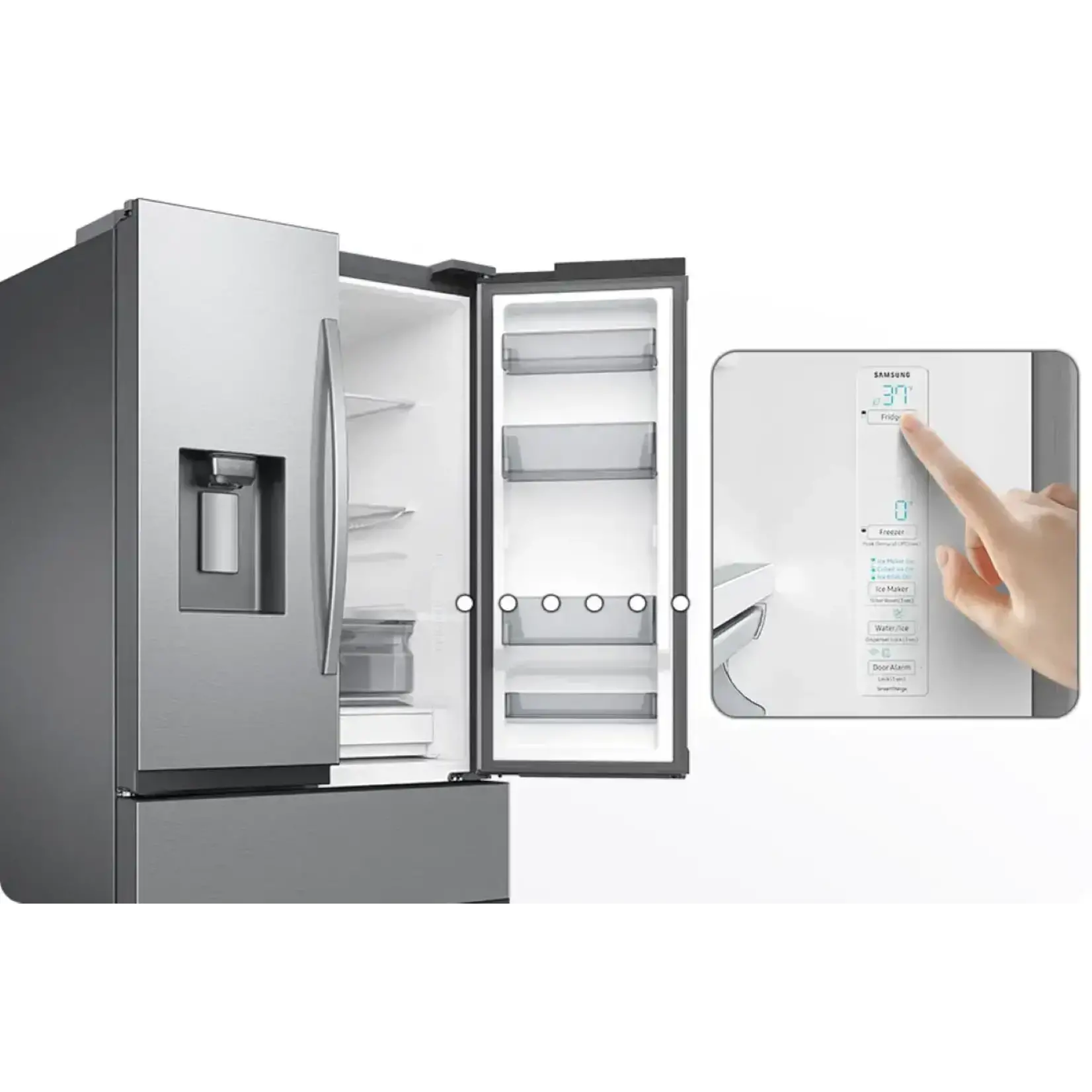 SAMSUNG #*RF27CG5400SR 26 cu. ft. Mega Capacity Counter Depth 3-Door French Door Refrigerator with Four Types of Ice in Stainless Steel