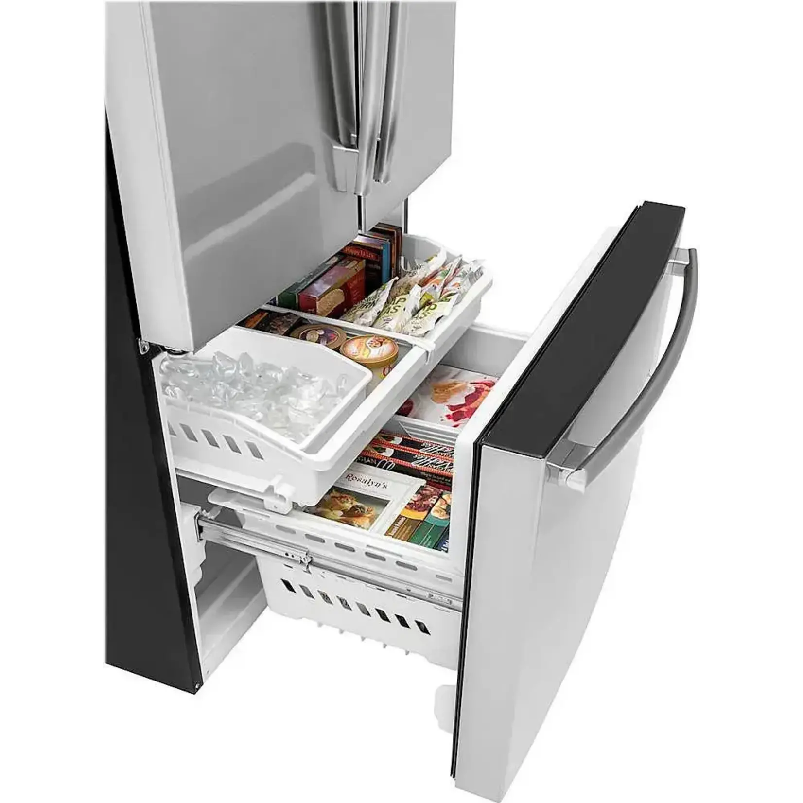GE #GNE27JYMFS - GE 27 cu. ft. French Door Refrigerator in Fingerprint Resistant Stainless with Internal Dispenser, ENERGY STAR
