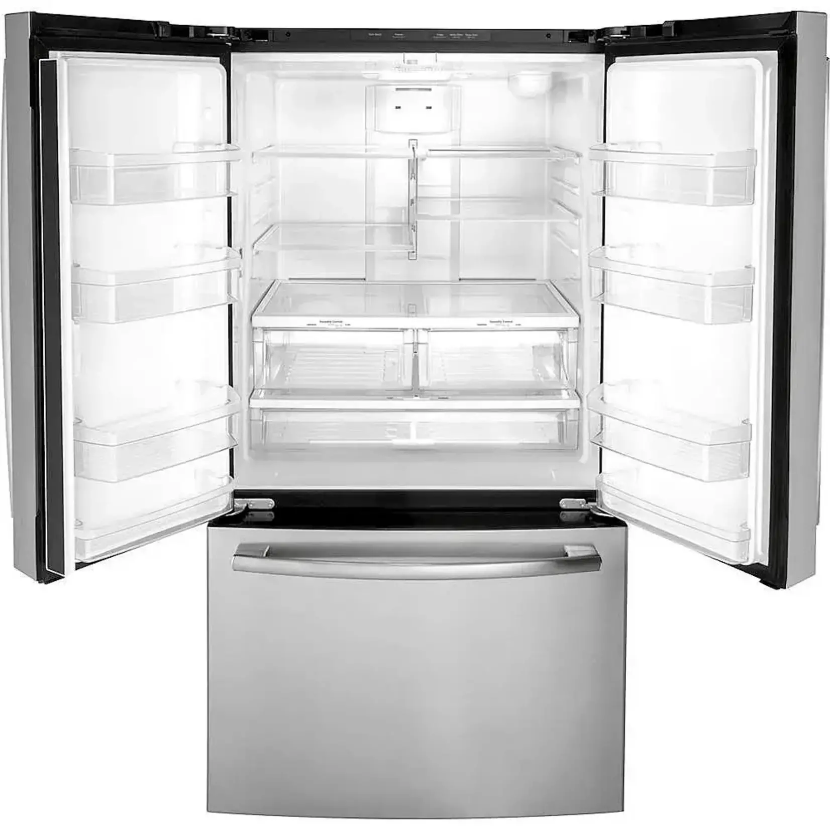 GE #GNE27JYMFS - GE 27 cu. ft. French Door Refrigerator in Fingerprint Resistant Stainless with Internal Dispenser, ENERGY STAR