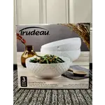 Trudeau 3 piece Porcelain serving bowl set 9.2 in diameter White NEW with BOX!