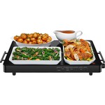 Chefman Electric Warming Tray with Adjustable Temperature Control, Perfect For Buffets, Restaurants, Parties, Events, and Home Dinners, Large 21” x 16” Glass-Top Surface Keeps Food Hot – Black