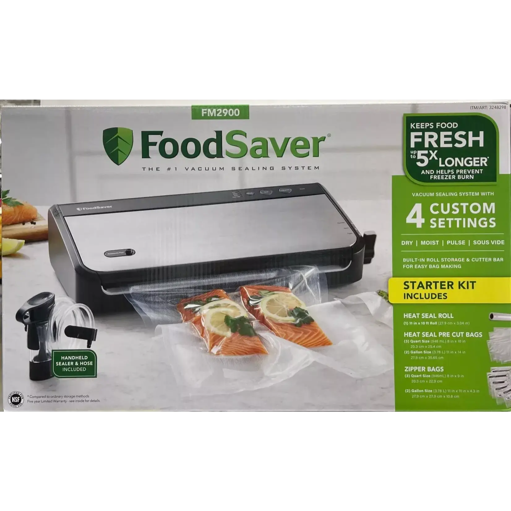 FoodSaver Vacuum Sealing System with Handheld Sealer Attachment FM2900