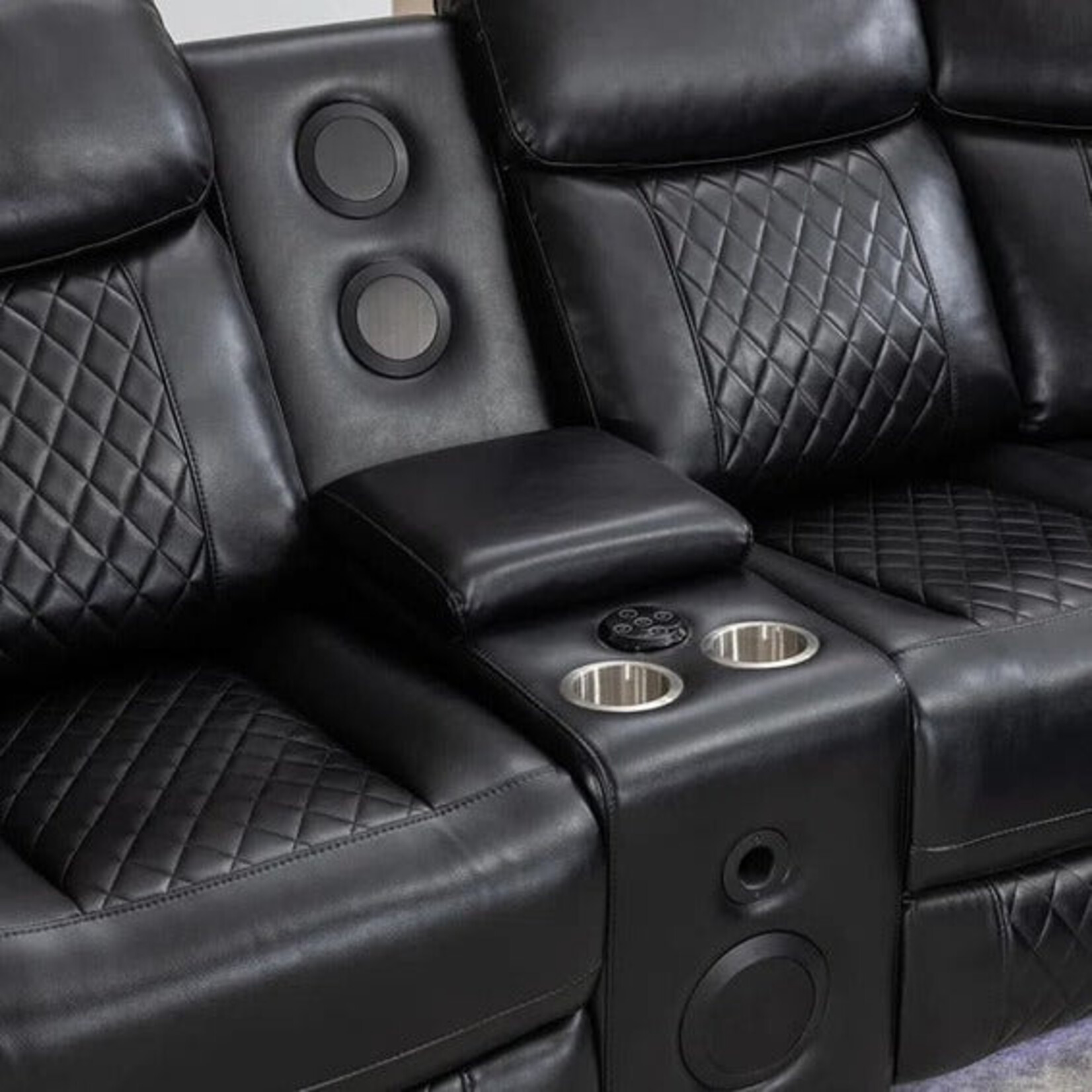 Nationwide Furniture Distributors *U35 - Modern Style 3 Pc Power Motion Sectional in Black