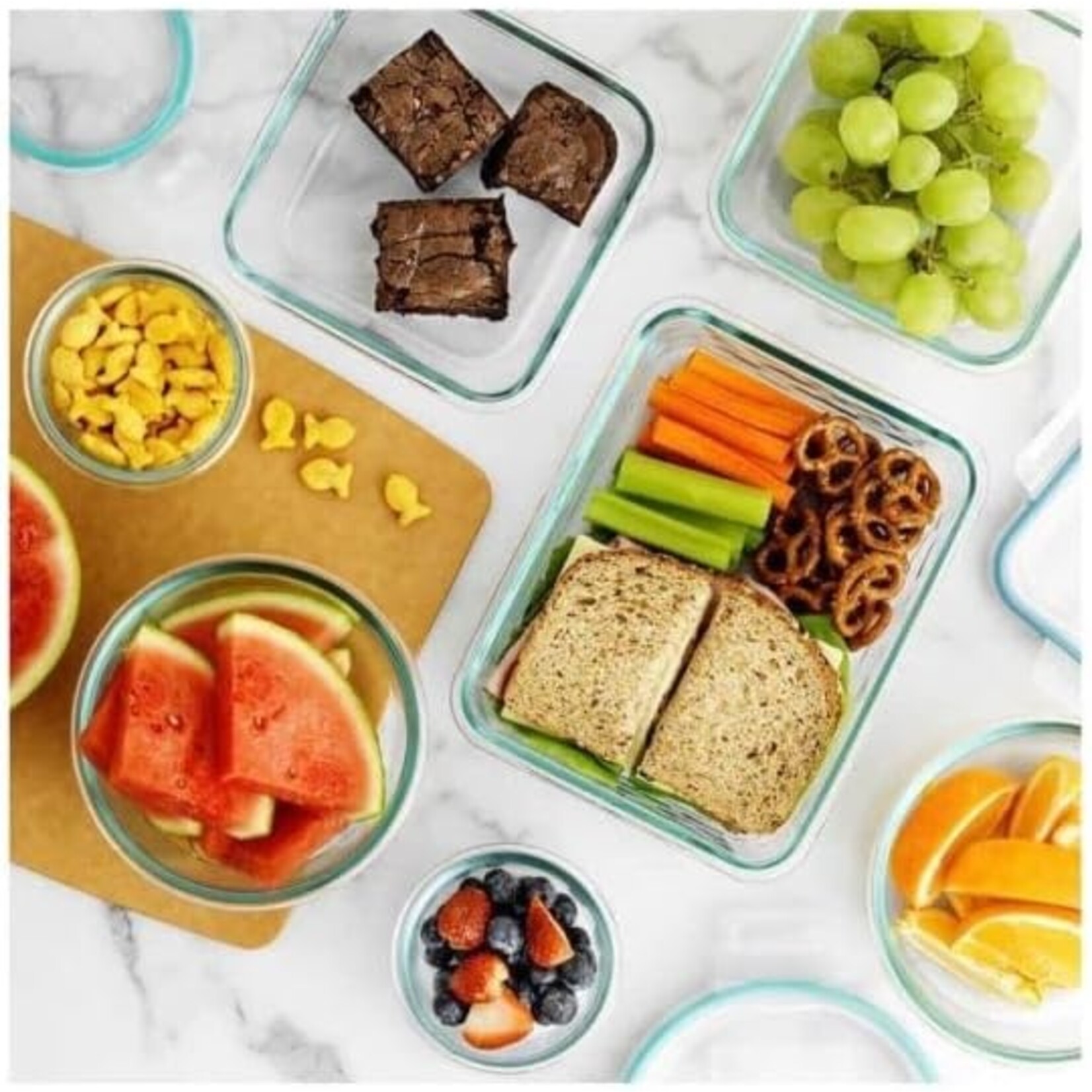 1103106 Snapware Pure Pyrex 18-Piece Glass Food Storage Set