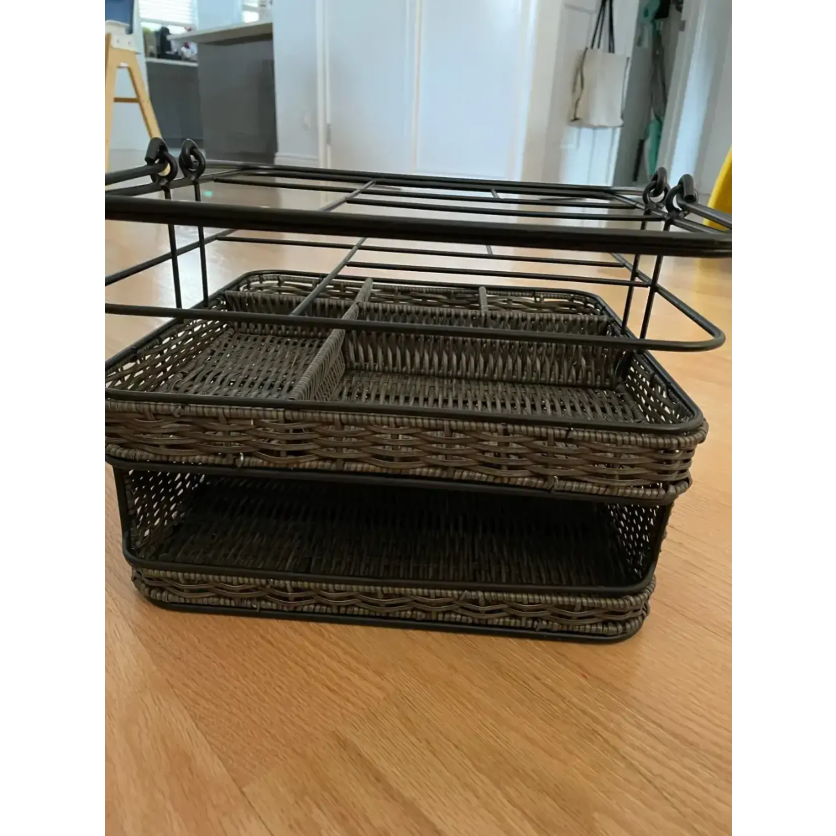 1501551 MESA Metal & Woven Serving Caddy Organizer