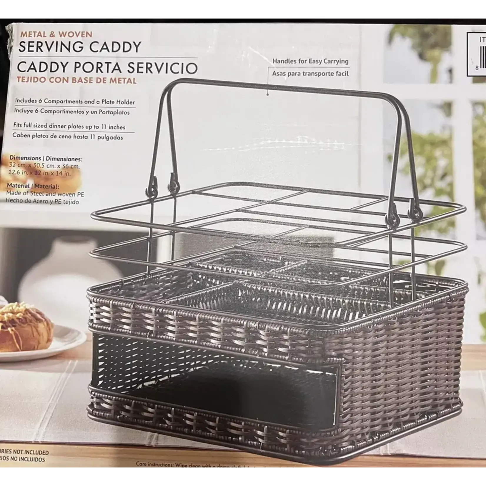 1501551 MESA Metal & Woven Serving Caddy Organizer