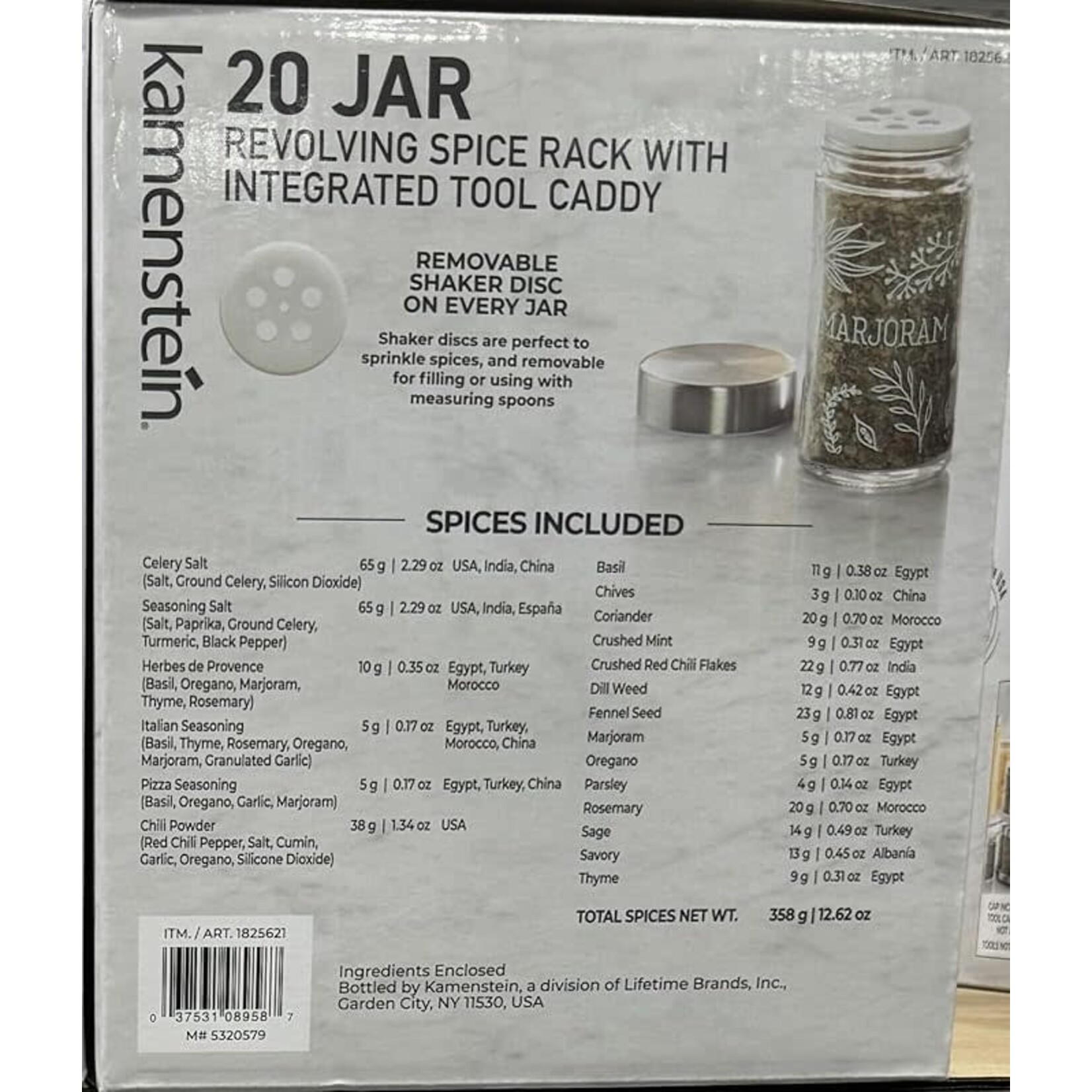5320579 Kamenstein 20 Jar Revolving Spice Rack with Tool Caddy
