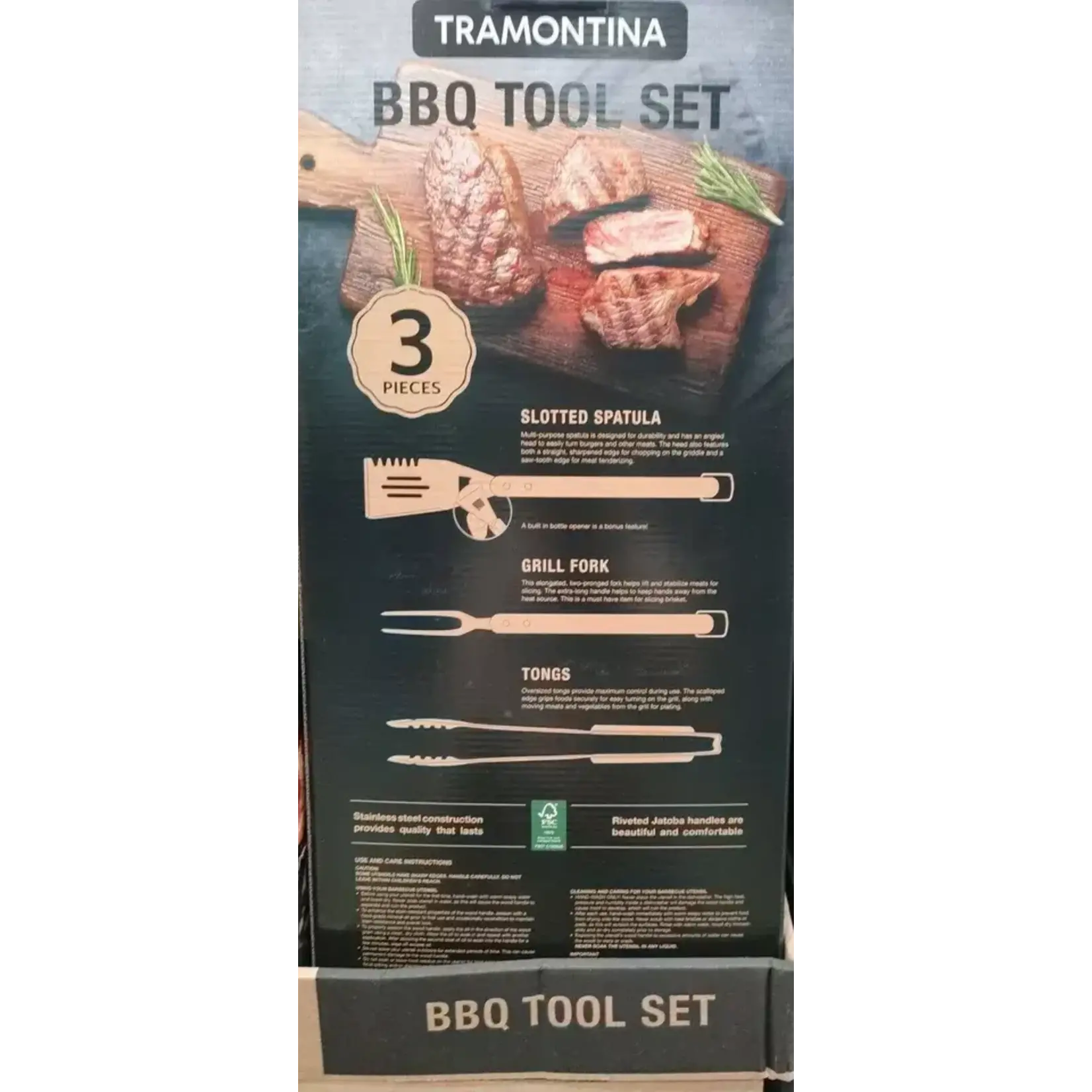 1548701 Tramontina BBQ 3 Piece Tool Set