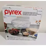 1773941 Pyrex Mixing Bowl 8 Piece Set - 4 Ribbed Glass Bowls with 4 Lids