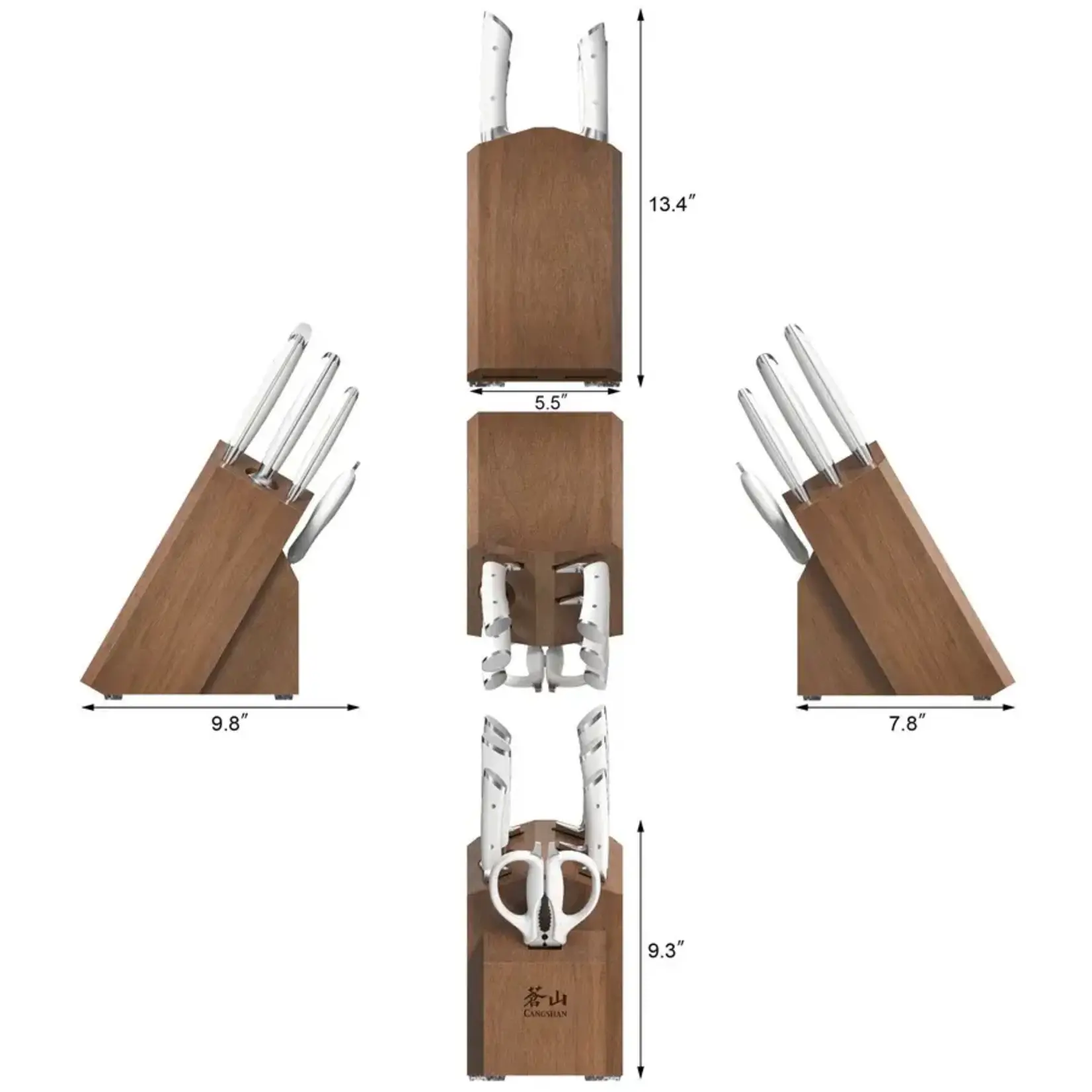1630854 Cangshan Rainer Series Knife Block 8 Piece Set