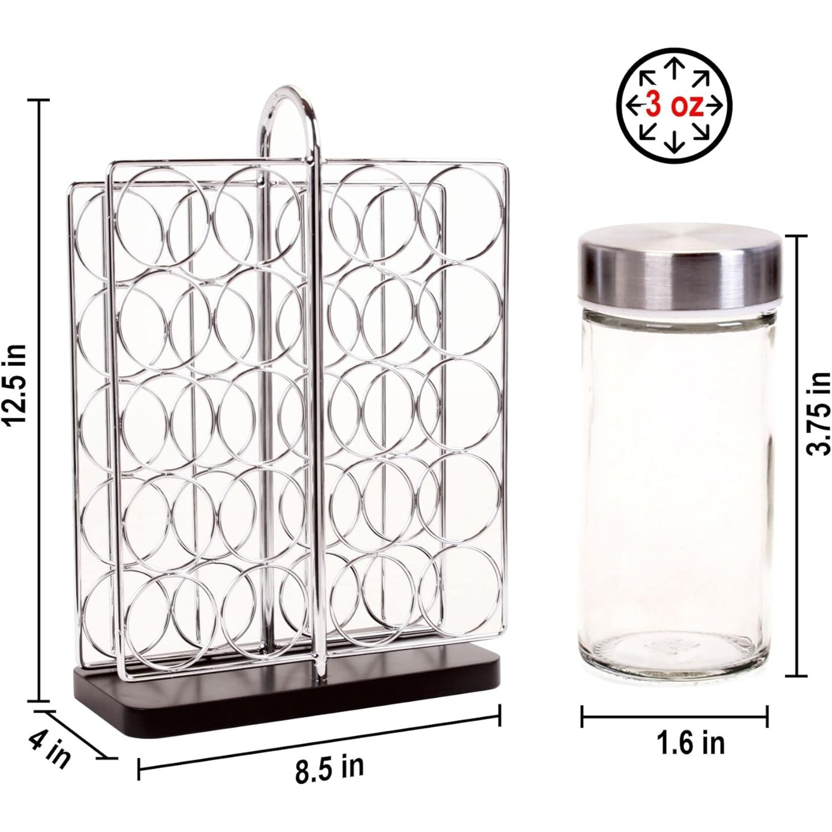 1490820 Orii Jar Spice Rack, Set of 20