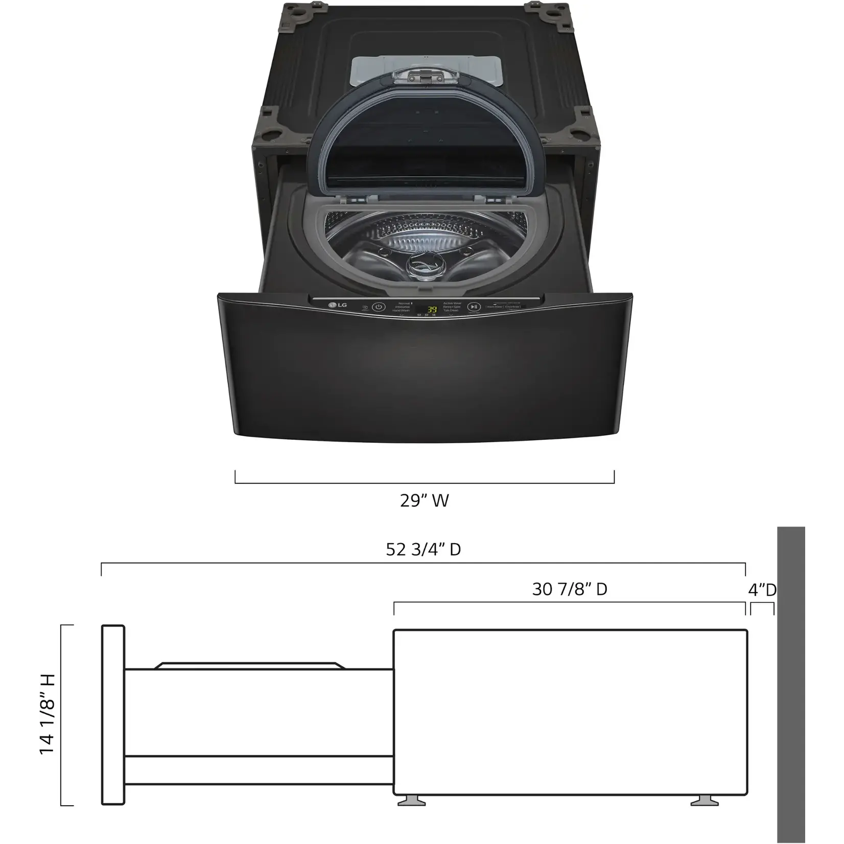 LG #*WD200CB 1.0 cu. ft. LG SideKick™ Pedestal Washer, LG TWINWash™ Compatible