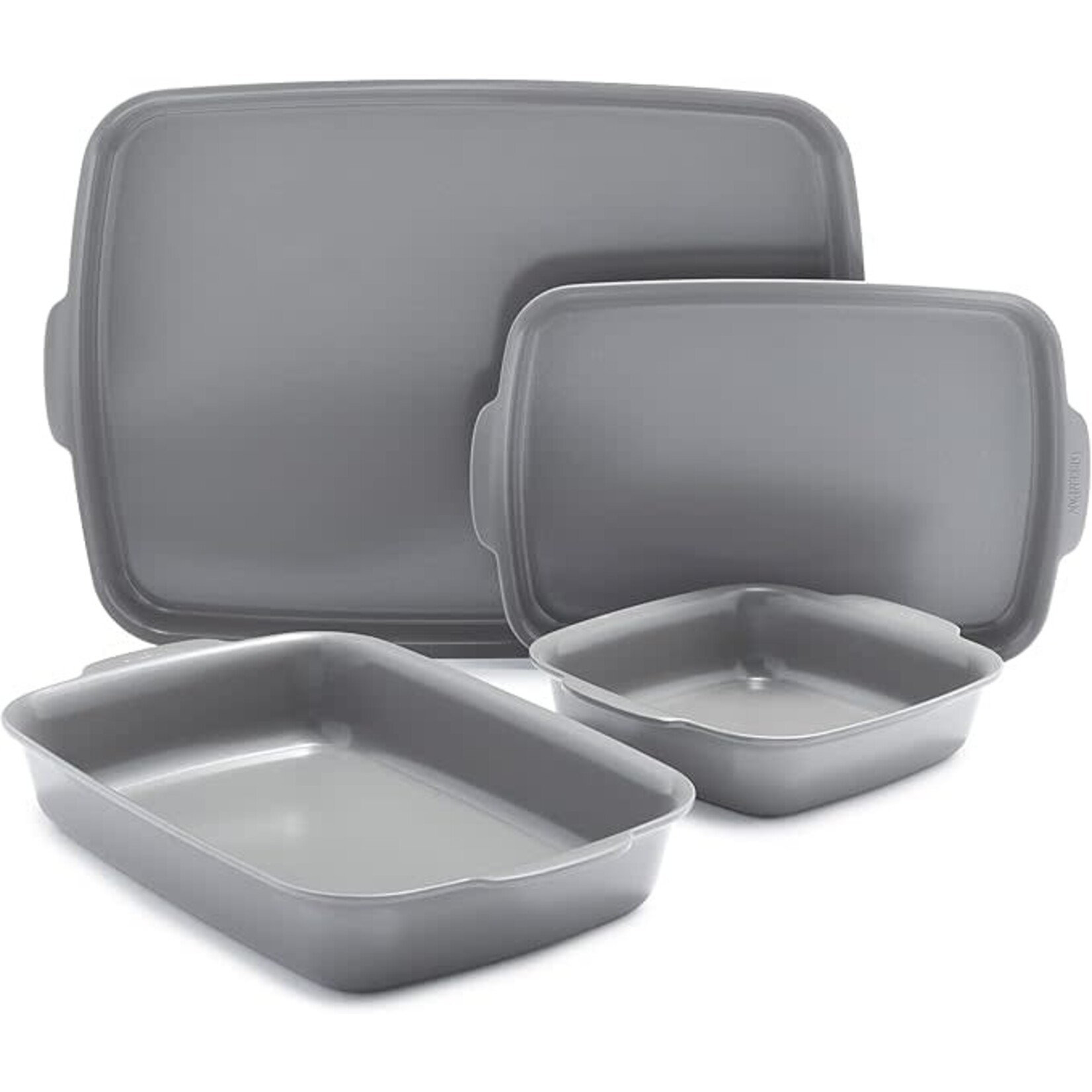 GreenPan Premiere Ovenware Healthy Ceramic Nonstick 4 Piece Bakeware Set, PFOA and PFAS-Free, Rectangular, Square, Quarter, Half Sheet Baking Pans, Warp-Fre
