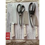 5 PPIECE KNIFE AND SHEAR COMBO SET WHITE