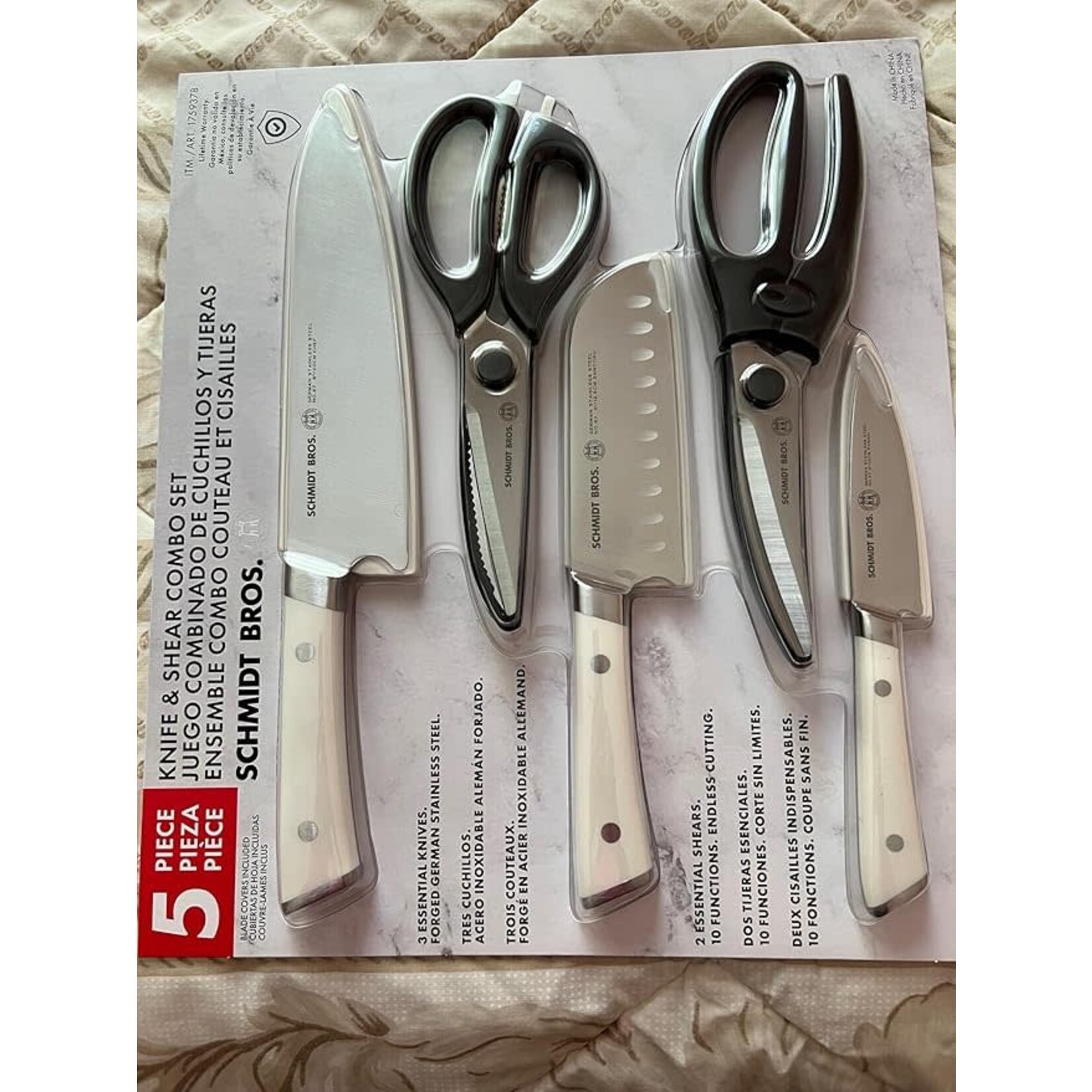 5 PPIECE KNIFE AND SHEAR COMBO SET WHITE