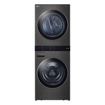 LG *WKEX200HBA WashTower Stacked SMART Laundry Center 4.5 Cu.Ft. Front Load Washer & 7.4 Cu.Ft. Electric Dryer in Black Steel w/ Steam