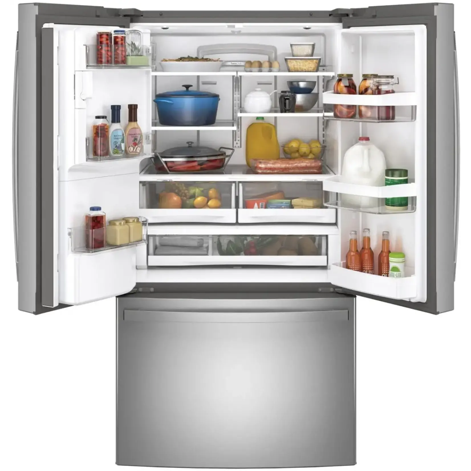 GE *GE GFE28GYNFS 27.7 cu. ft. French Door Refrigerator in Fingerprint Resistant Stainless Steel, ENERGY STAR