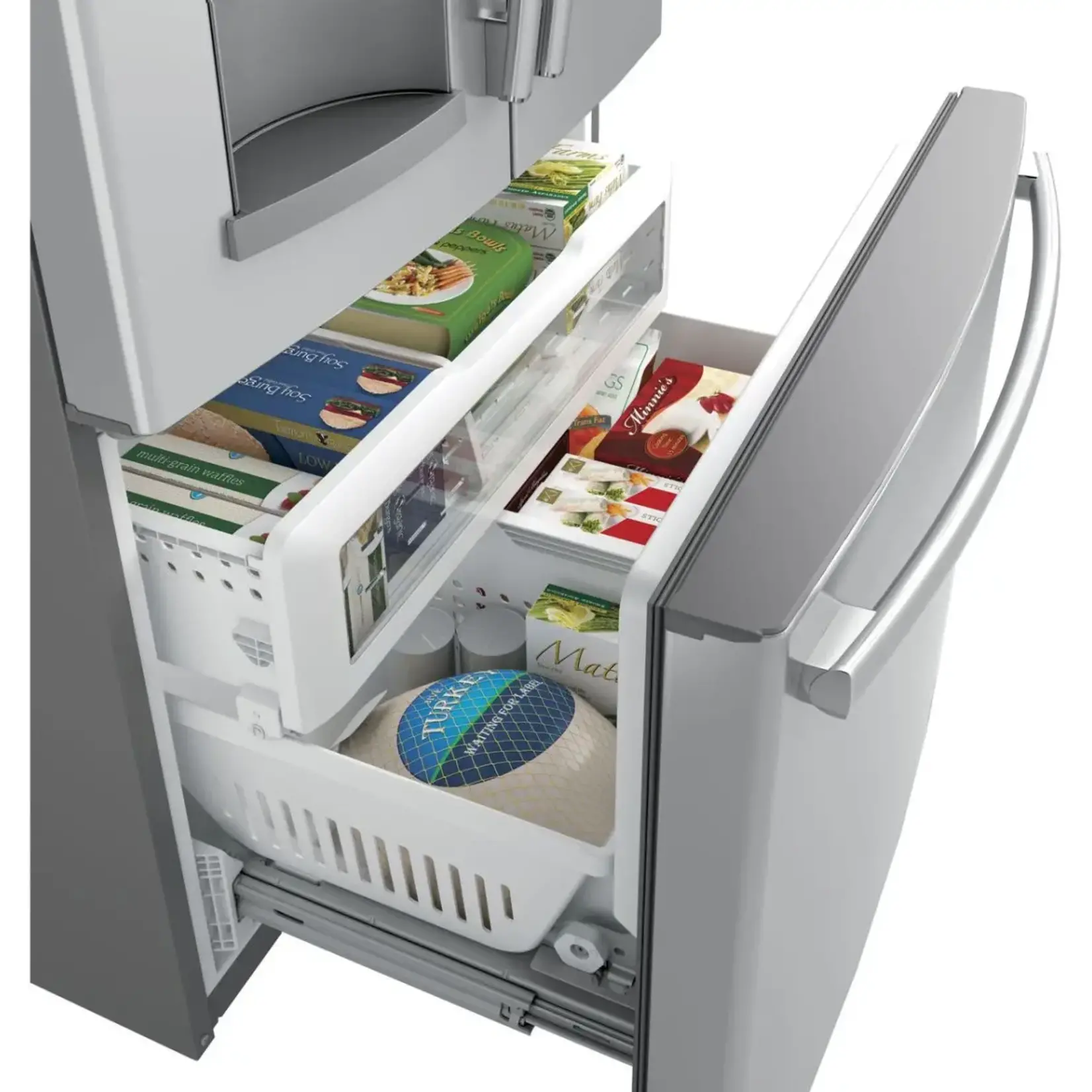 GE *GE GFE28GYNFS 27.7 cu. ft. French Door Refrigerator in Fingerprint Resistant Stainless Steel, ENERGY STAR