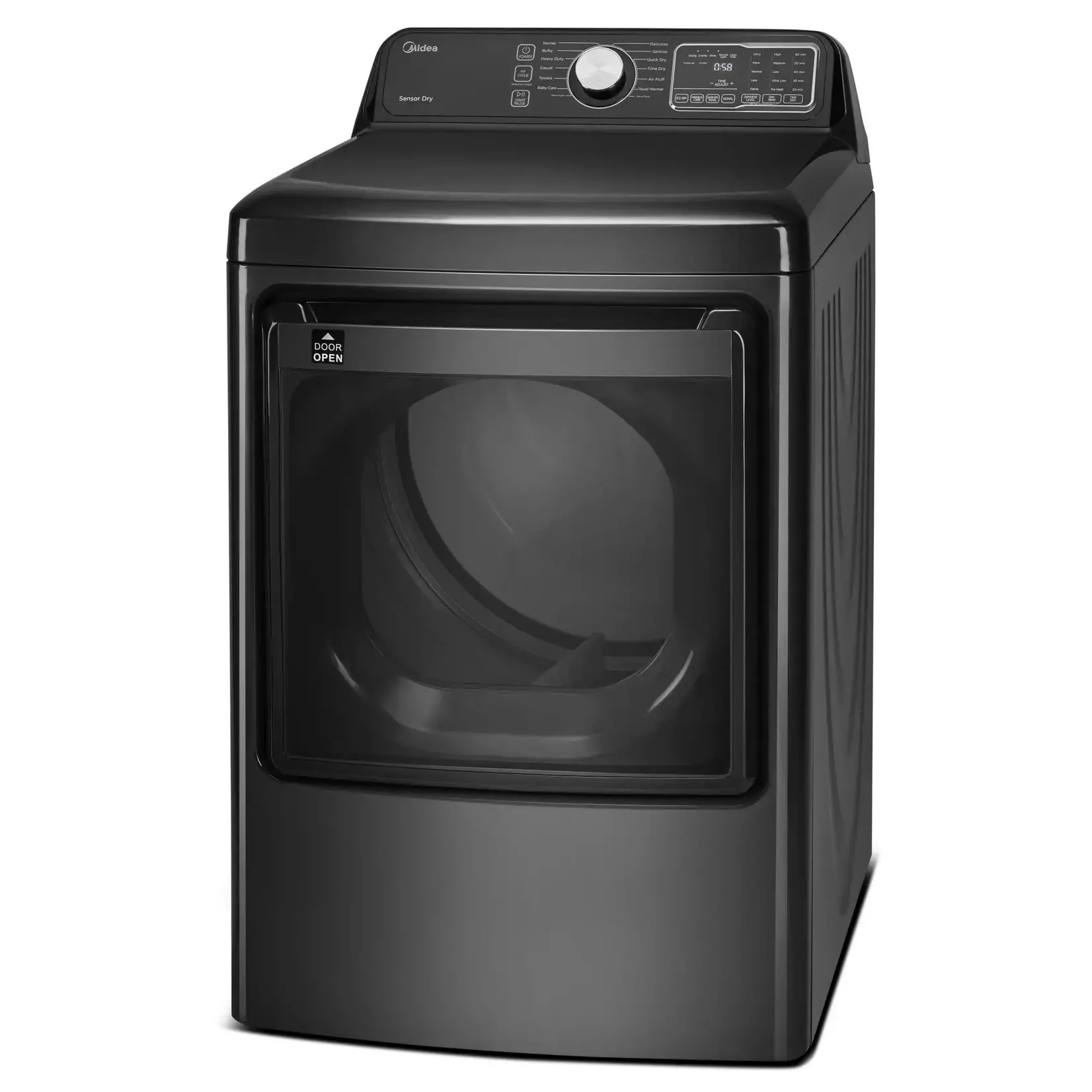 Midea *Midea 7.5-cu ft Reversible Side Swing Door Gas Dryer (Magnetic Gray)