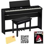 Roland FP-E50 88-Key Digital Piano - Black Bundle with Roland KSFE-50 Stand, Roland KPD-70 Three Pedal Unit, Bench, Online Piano Lessons, Instructional DVD, and Austin Bazaar Polishing Cloth