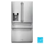 #TRF3601FD Thor Kitchen 36 in. 22 cu. ft. French Door Refrigerator in Stainless Steel Counter Depth with Ice Maker and Water Dispenser