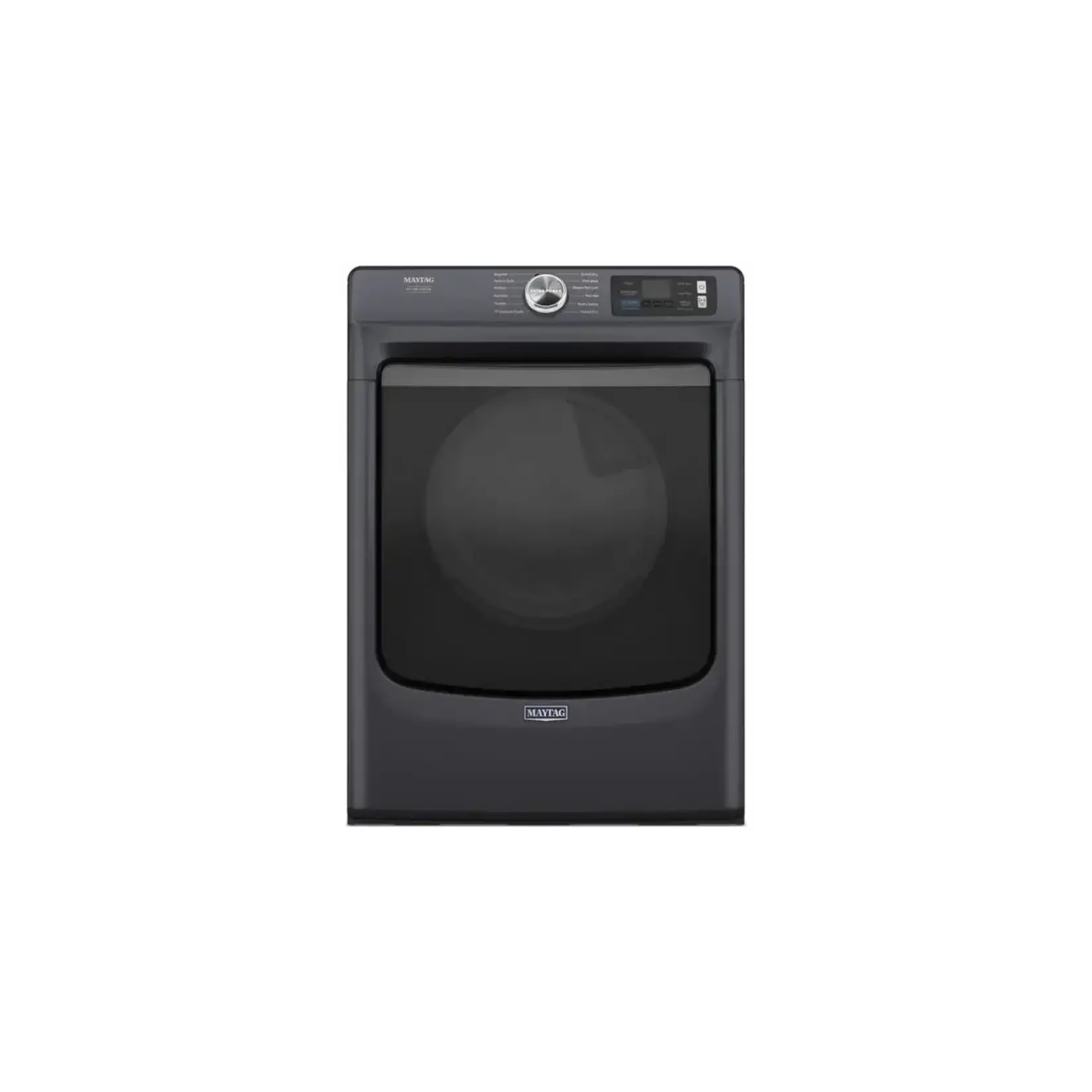 Maytag #MED7020RF MayTag 27 Inch Smart Pet Pro Front Load Electric Dryer with 7.4 cu. ft. Capacity, Steam Cycle, Quick Dry, Remote Start, Drum Light, Advanced Moisture Sensing and Energy Star Certified:Midnight Steel