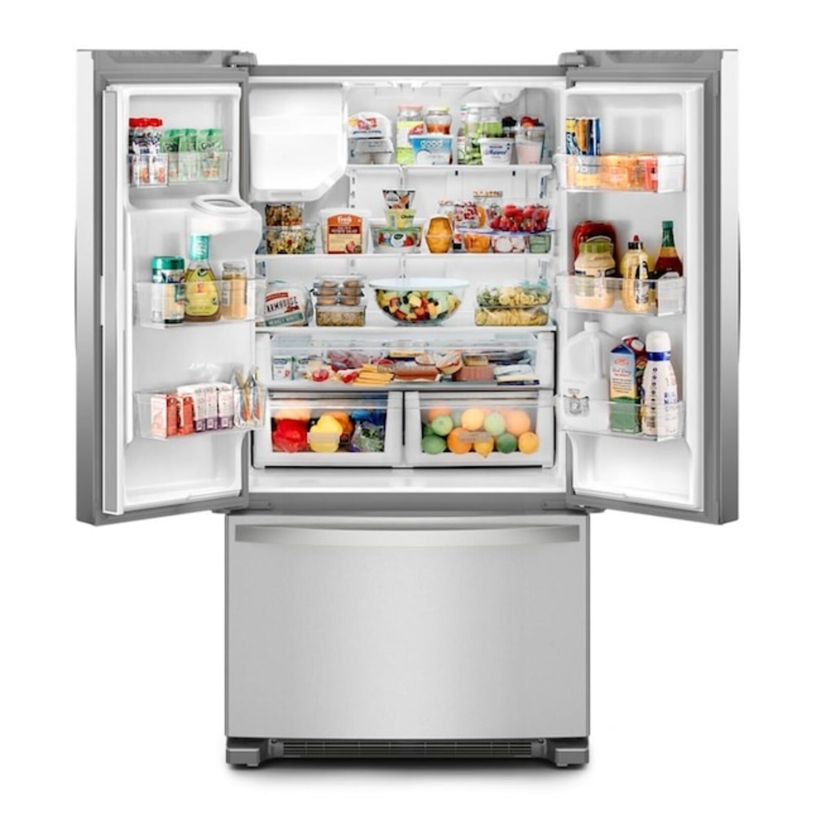Whirlpool #WRFF3436RZ Whirlpool 36 in. 24.7 cu. ft. Standard Depth French Door Refrigerator in Fingerprint Resistant Stainless Steel
