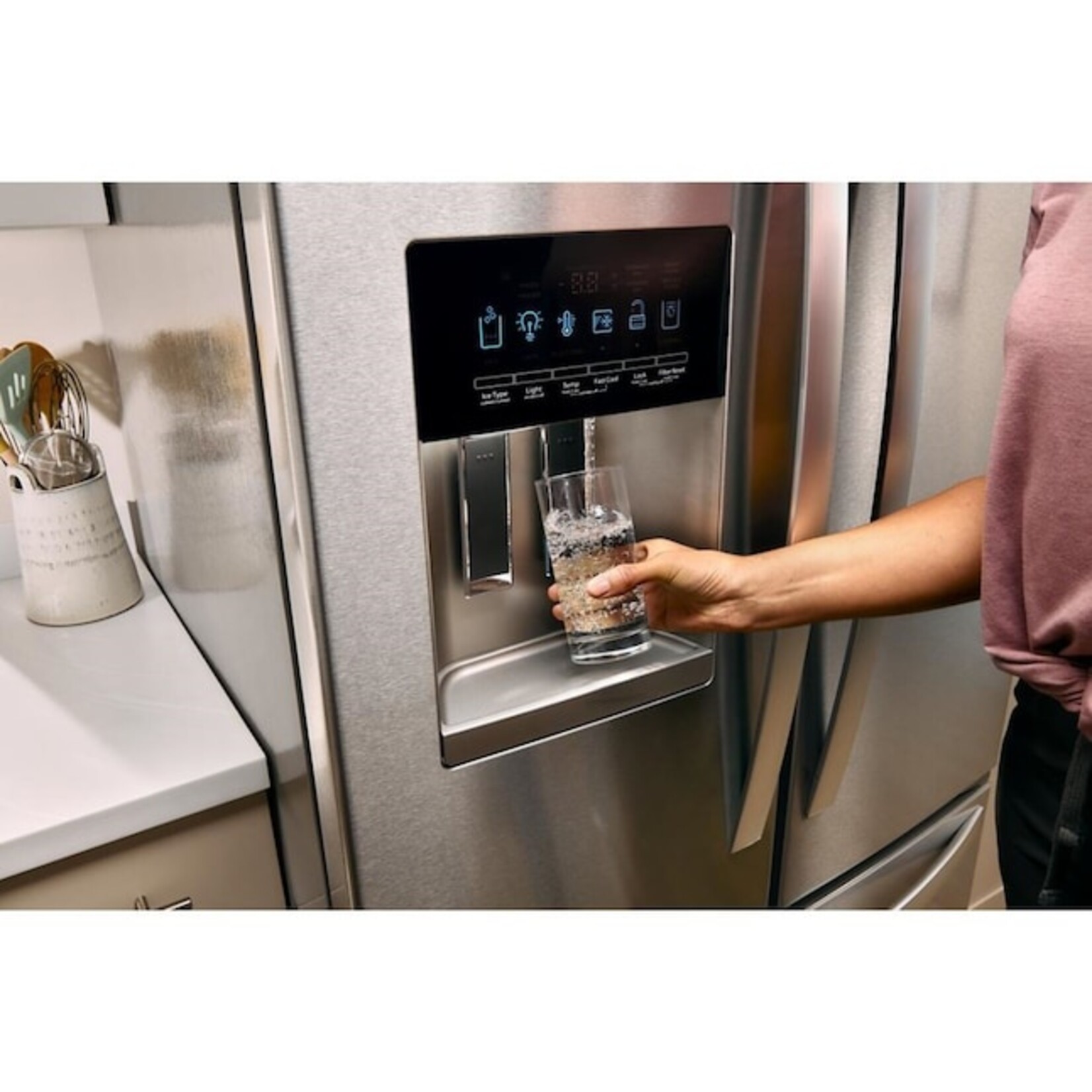 Whirlpool #WRFF3436RZ Whirlpool 36 in. 24.7 cu. ft. Standard Depth French Door Refrigerator in Fingerprint Resistant Stainless Steel
