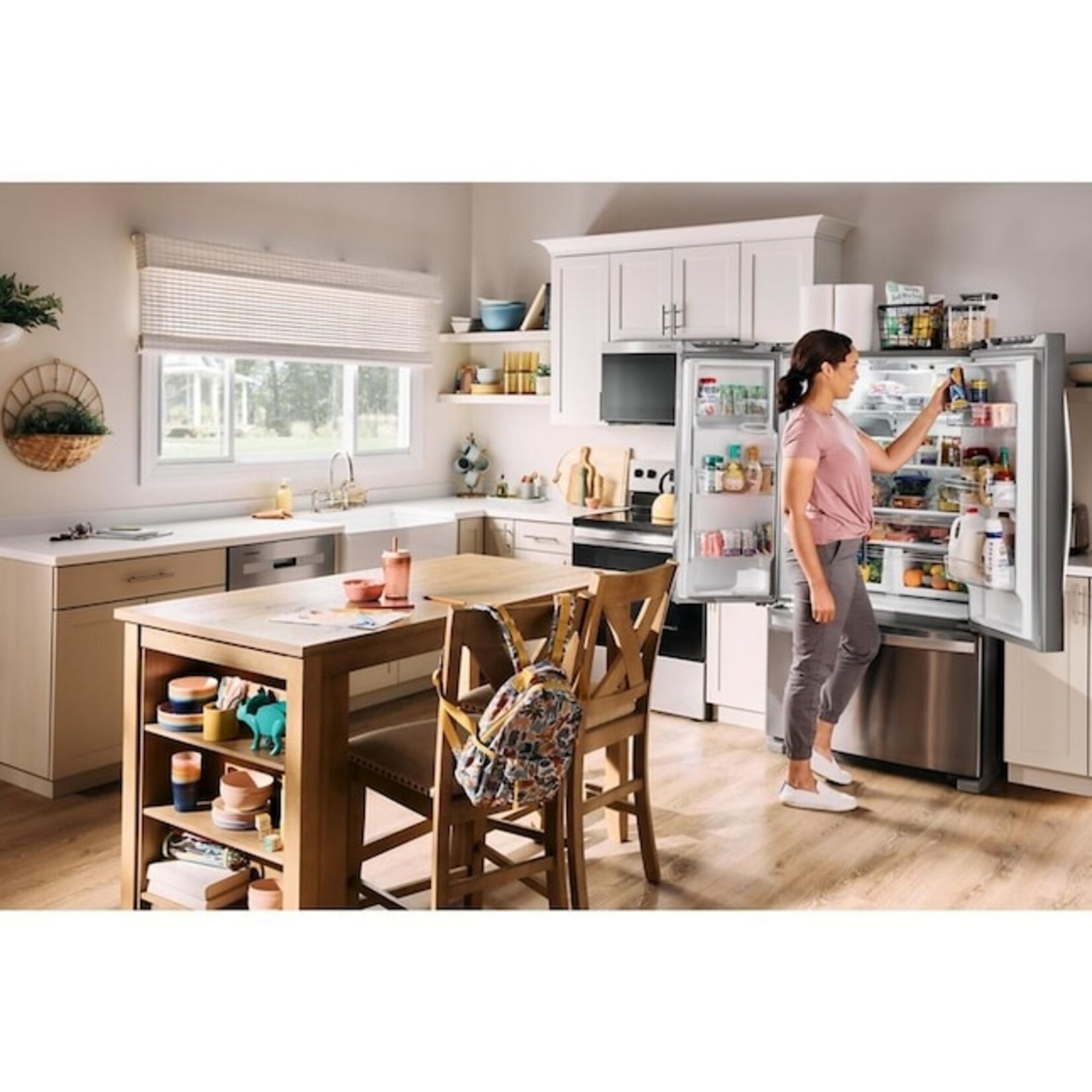 Whirlpool #WRFF3436RZ Whirlpool 36 in. 24.7 cu. ft. Standard Depth French Door Refrigerator in Fingerprint Resistant Stainless Steel
