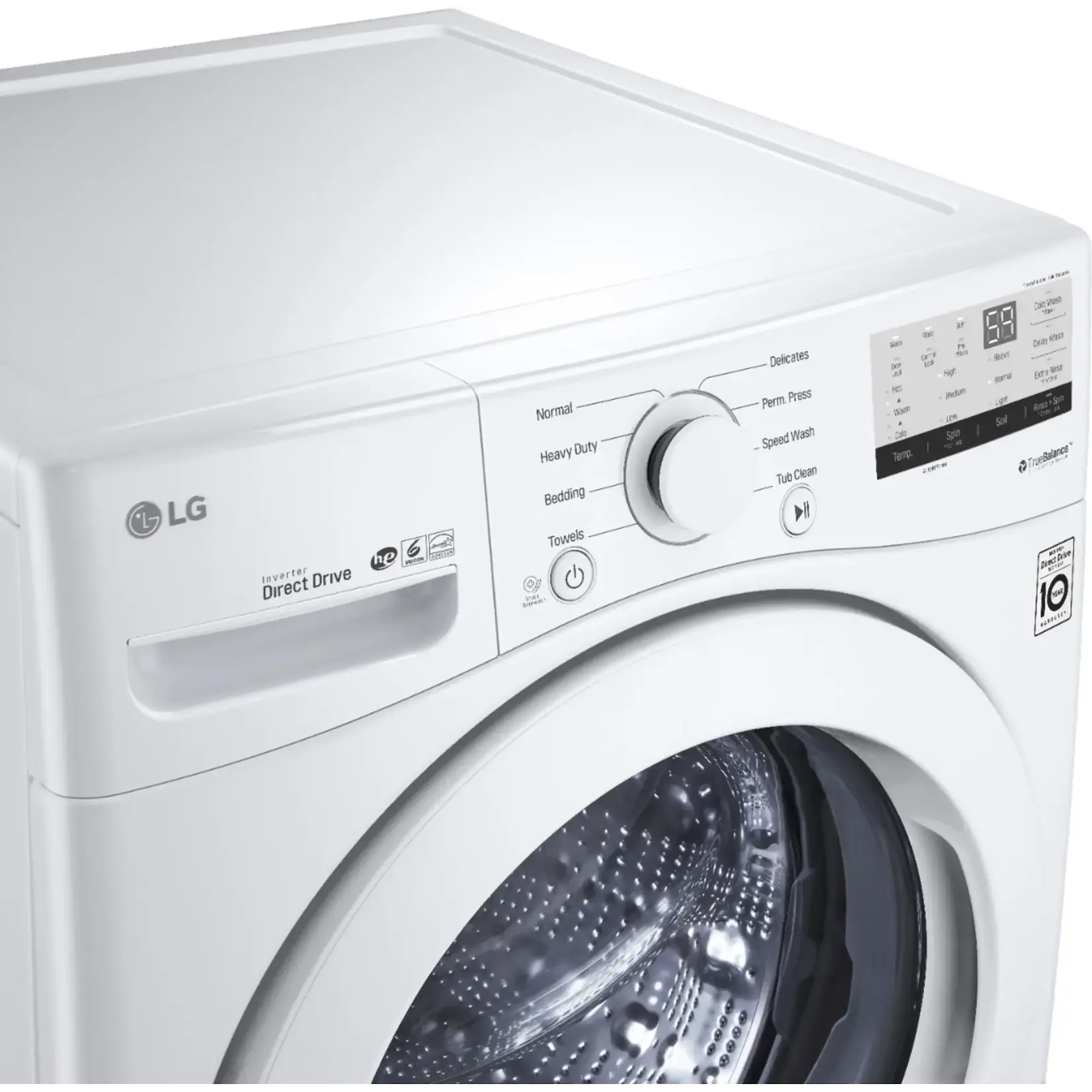 LG CK #WM3400CW - LG 4.5 Cu. Ft. LG Stackable Front Load Washer in White with Coldwash Technology