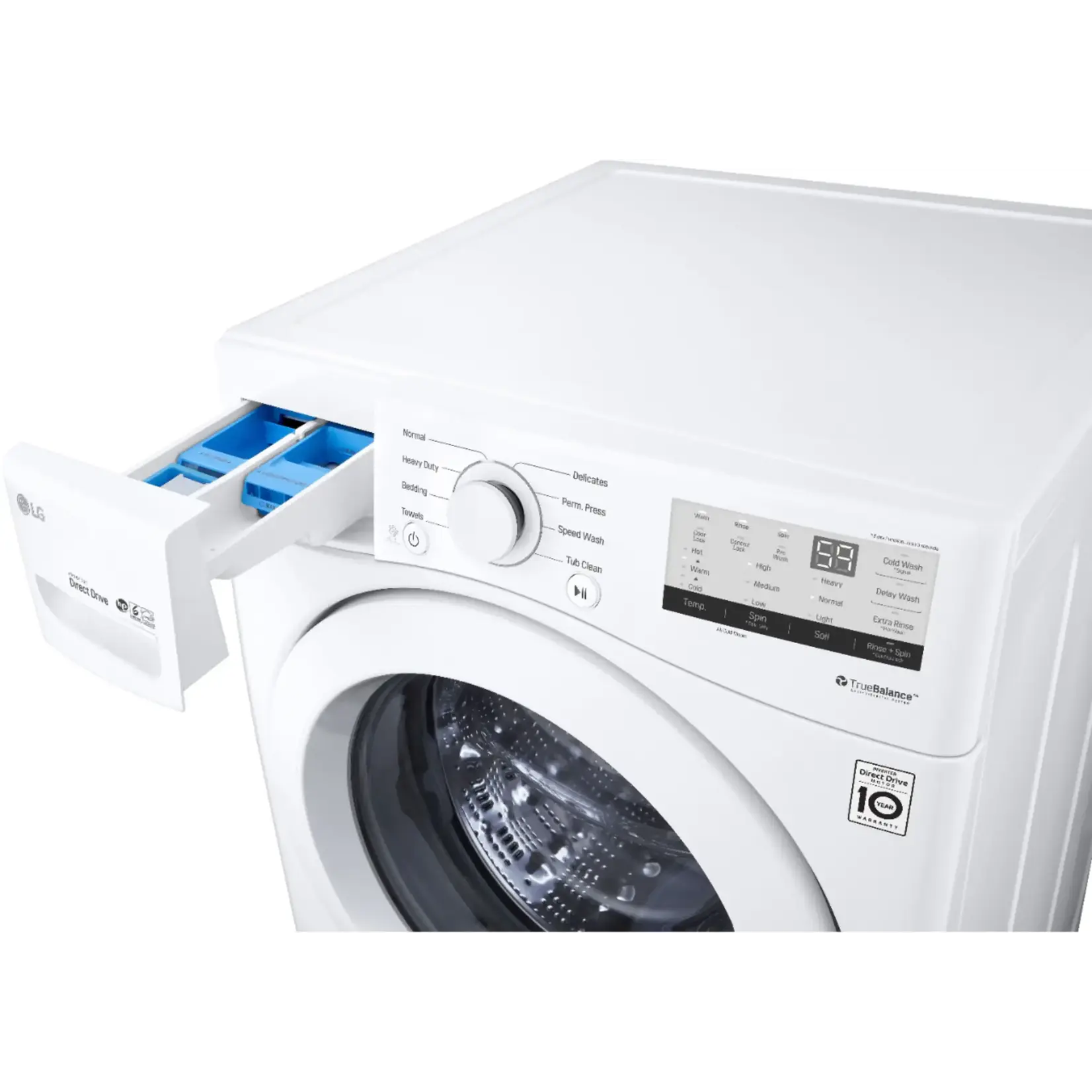 LG CK #WM3400CW - LG 4.5 Cu. Ft. LG Stackable Front Load Washer in White with Coldwash Technology