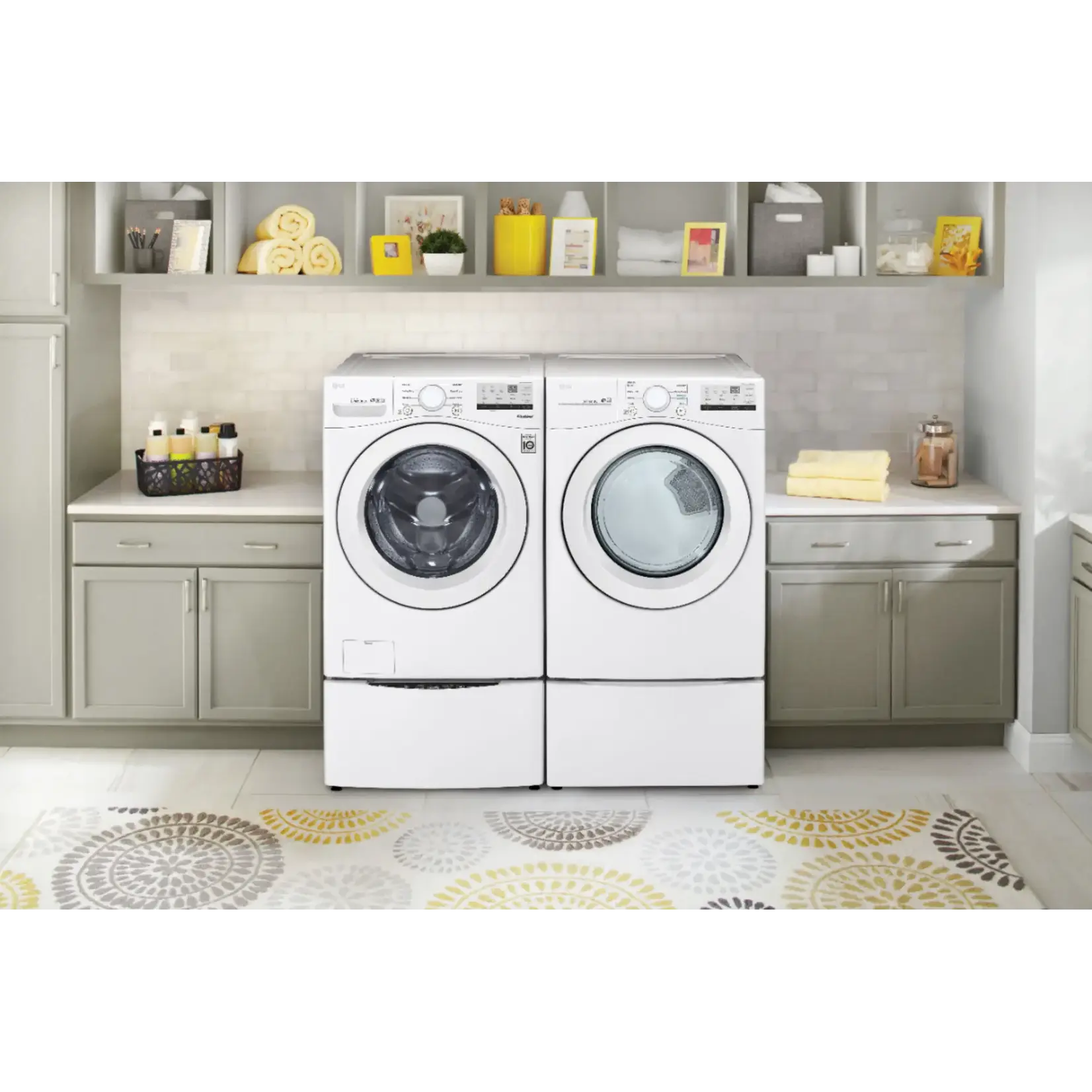 LG CK #WM3400CW - LG 4.5 Cu. Ft. LG Stackable Front Load Washer in White with Coldwash Technology