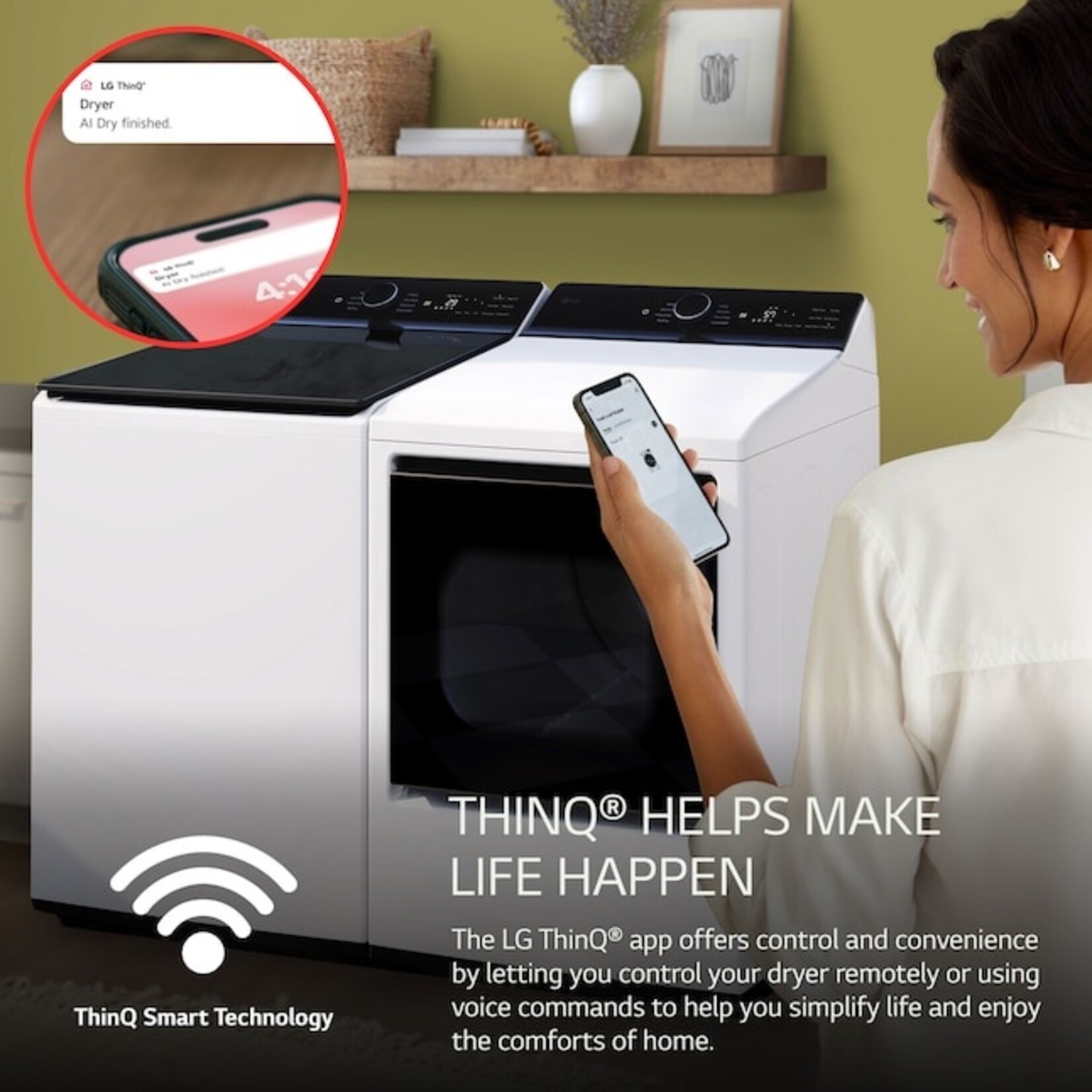 LG #DLE8400WE 7.3 cu. ft. Vented SMART Electric Dryer in Alpine White with EasyLoad Door and Sensor Dry Technology