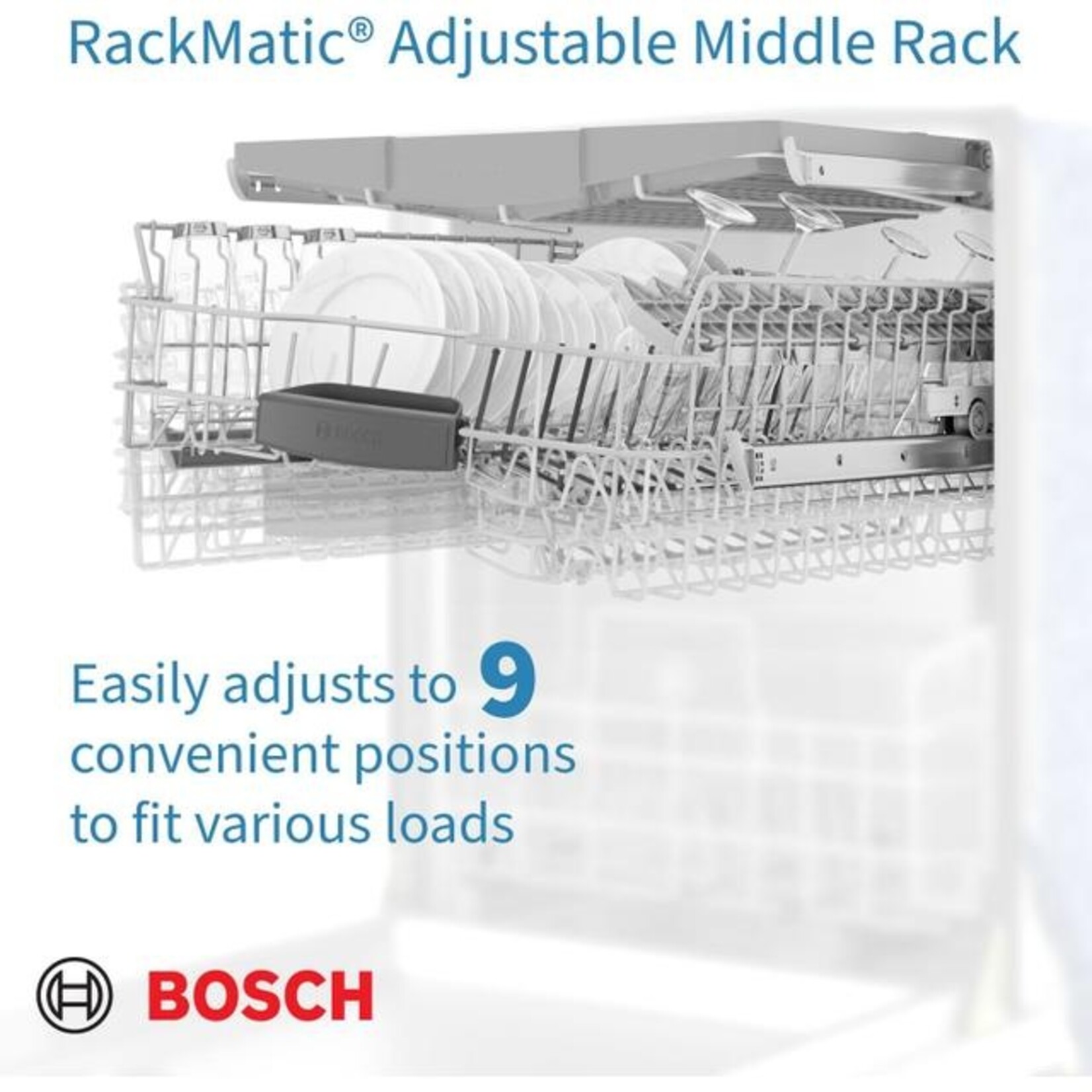 BOSCH #SHXM4AY55N 100 Series Top Control Tall Tub Dishwasher in Stainless Steel with Hybrid Stainless Steel Tub and 3rd Rack, 48dBA