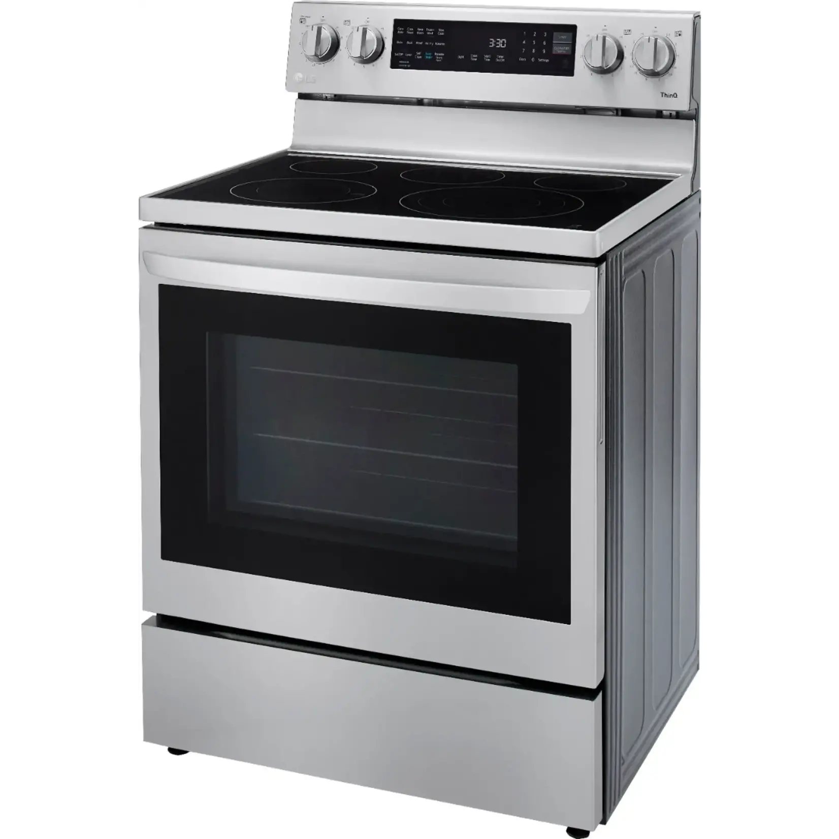 LG Electronics #LREL6325F LG Electronics  6.3 cu. ft. Smart True Convection InstaView Electric Range Single Oven with Air Fry in Printproof Stainless Steel