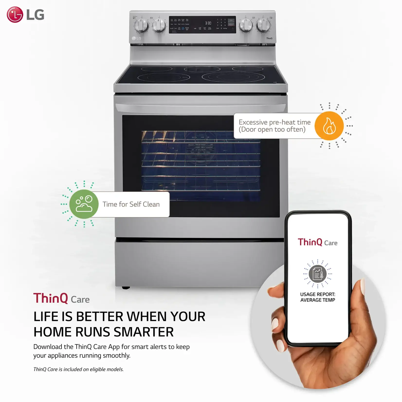 LG Electronics #LREL6325F - LG 6.3 cu. ft. Smart Wi-Fi Enabled True Convection InstaView® Electric Range with Air Fry