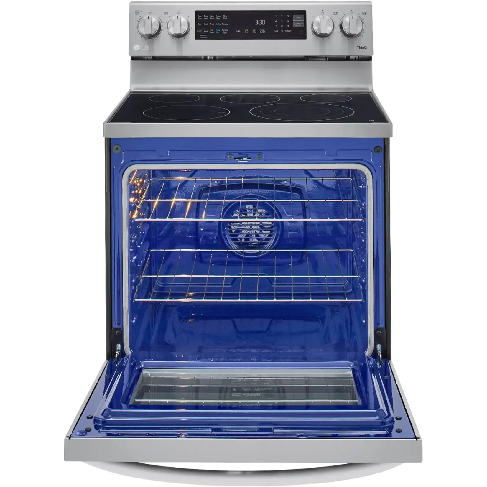 LG Electronics #LREL6325F LG Electronics  6.3 cu. ft. Smart True Convection InstaView Electric Range Single Oven with Air Fry in Printproof Stainless Steel