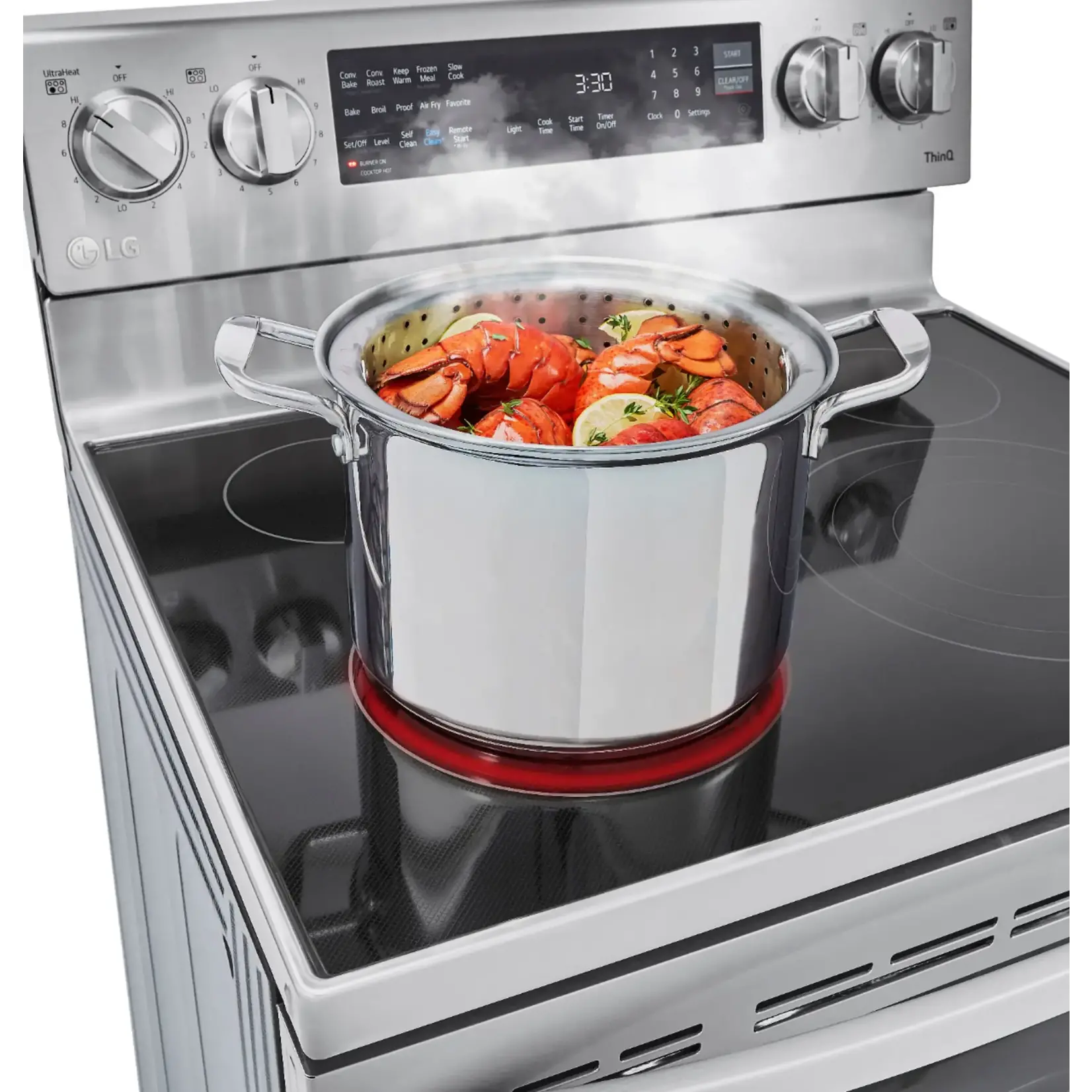 LG Electronics #LREL6325F LG Electronics  6.3 cu. ft. Smart True Convection InstaView Electric Range Single Oven with Air Fry in Printproof Stainless Steel