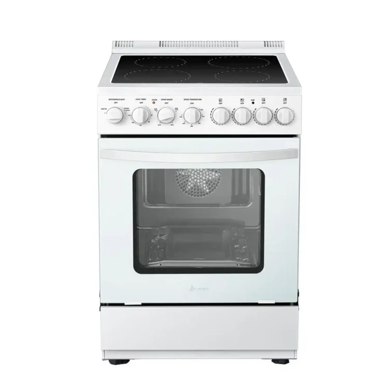 *LB-ERK24RC-W24 in. 4 Element Freestanding Single Oven Electric Range with True Convection, Timer and Rotisserie, White
