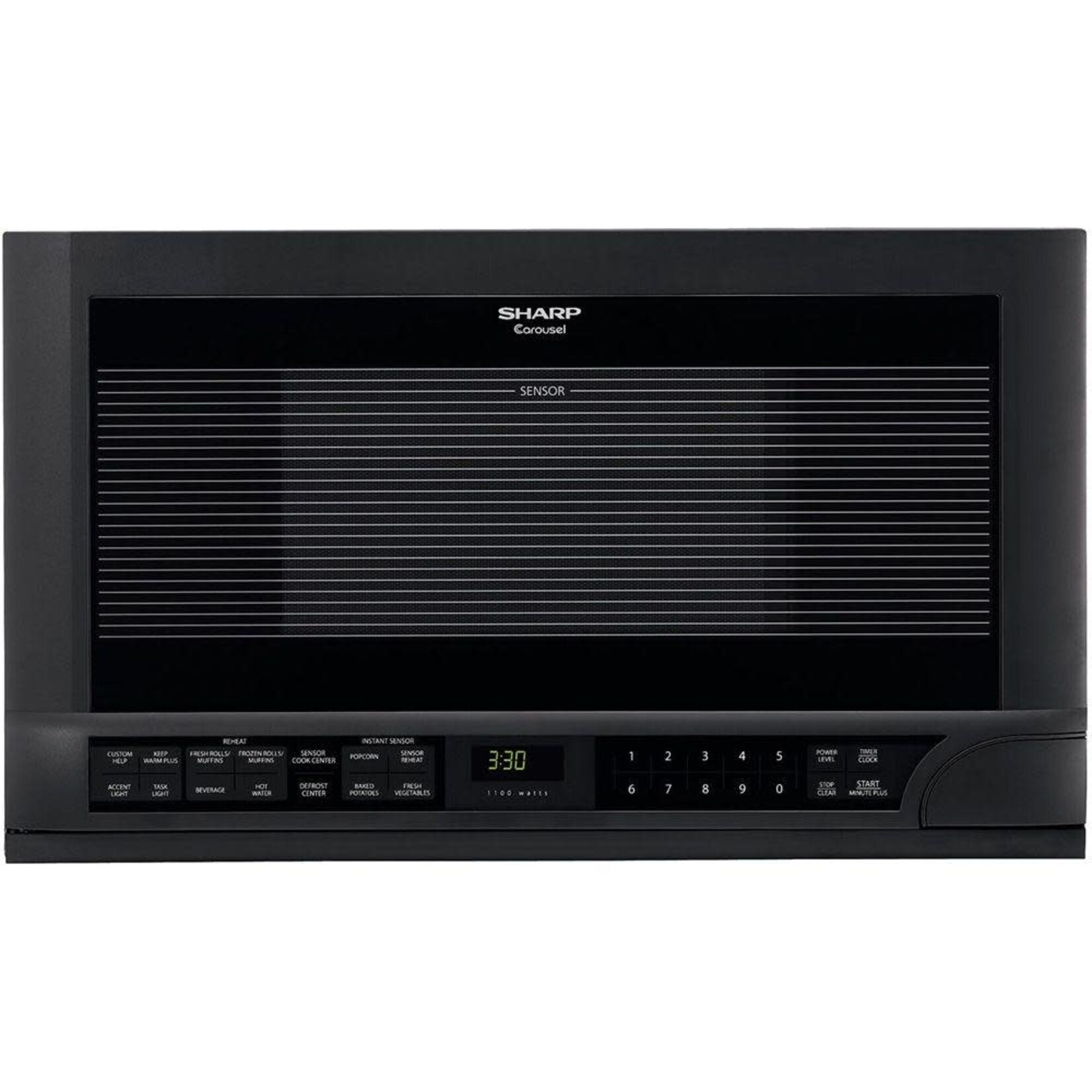 R-1210 Sharp 1.5 cu. ft. 1100W Black Sharp Over-the-Counter Carousel Microwave Oven (R1210TY)