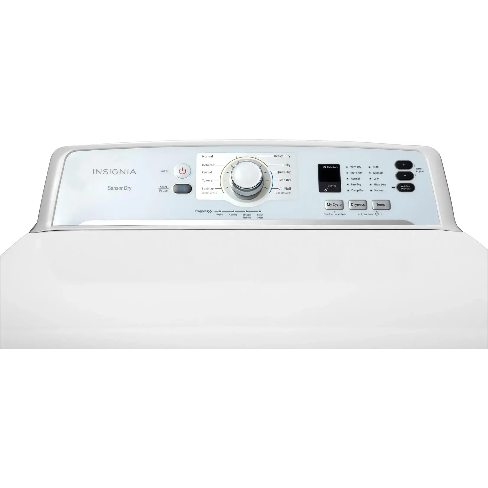 NS-FDRG67WH8A  Insignia™ - 6.7 Cu. Ft. Gas Dryer with Sensor Dry and My Cycle Memory - White