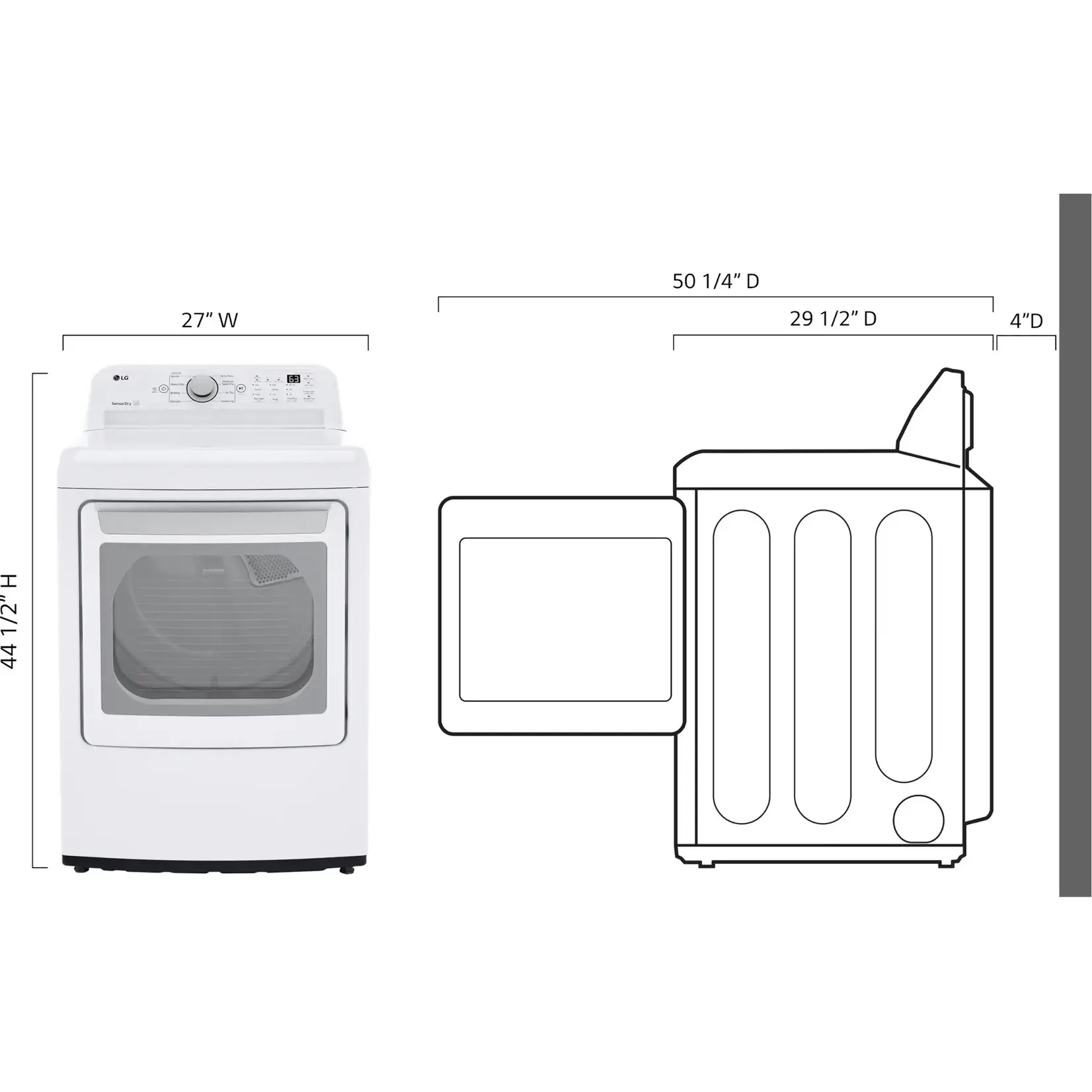 LG Electronics #DLG7151W LG 7.3 cu. ft. Ultra Large Capacity Gas Dryer with Sensor Dry Technology