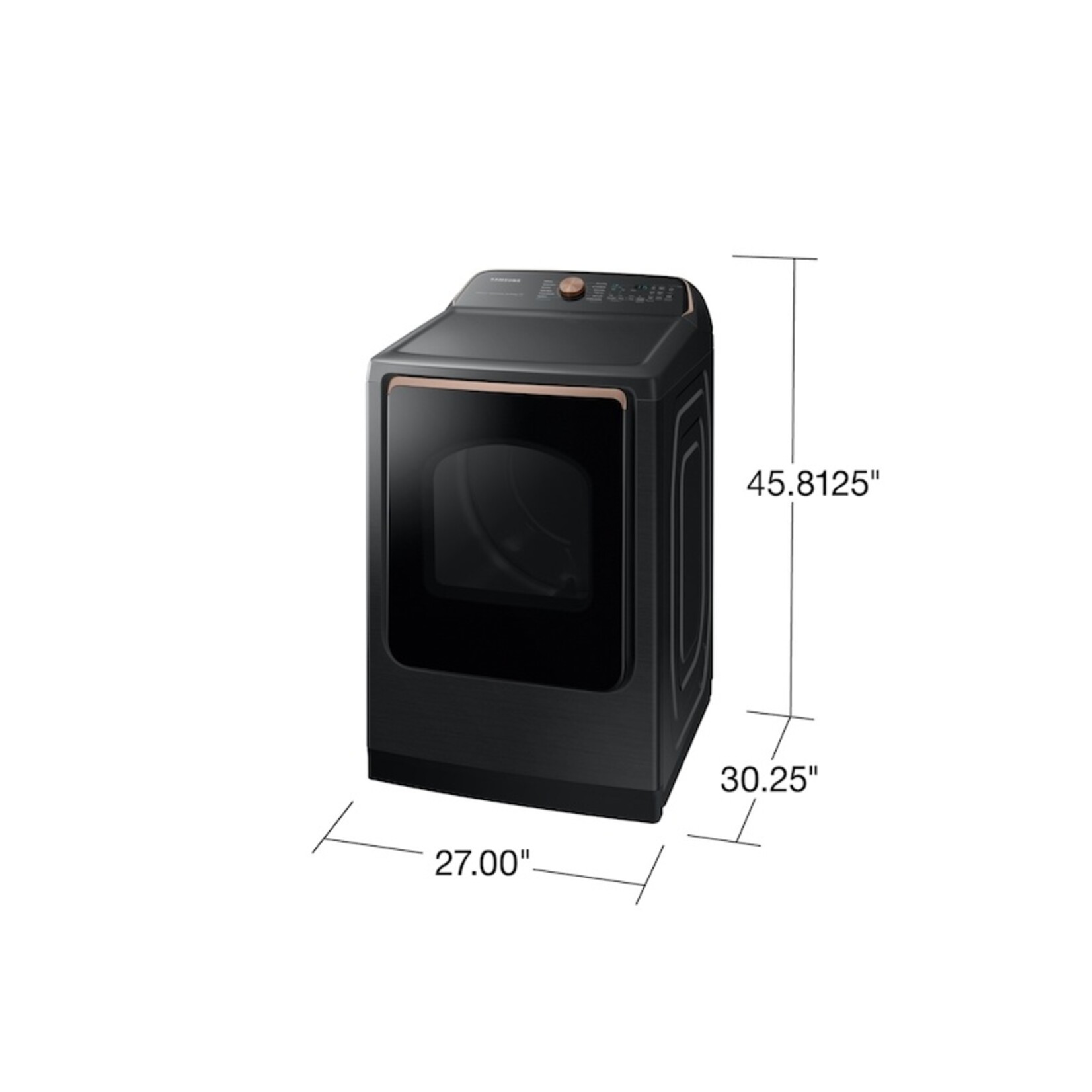 SAMSUNG DVG55A7700V Samsung  7.4 cu. ft. Vented Gas Dryer with Steam Sanitize+ in Brushed Black