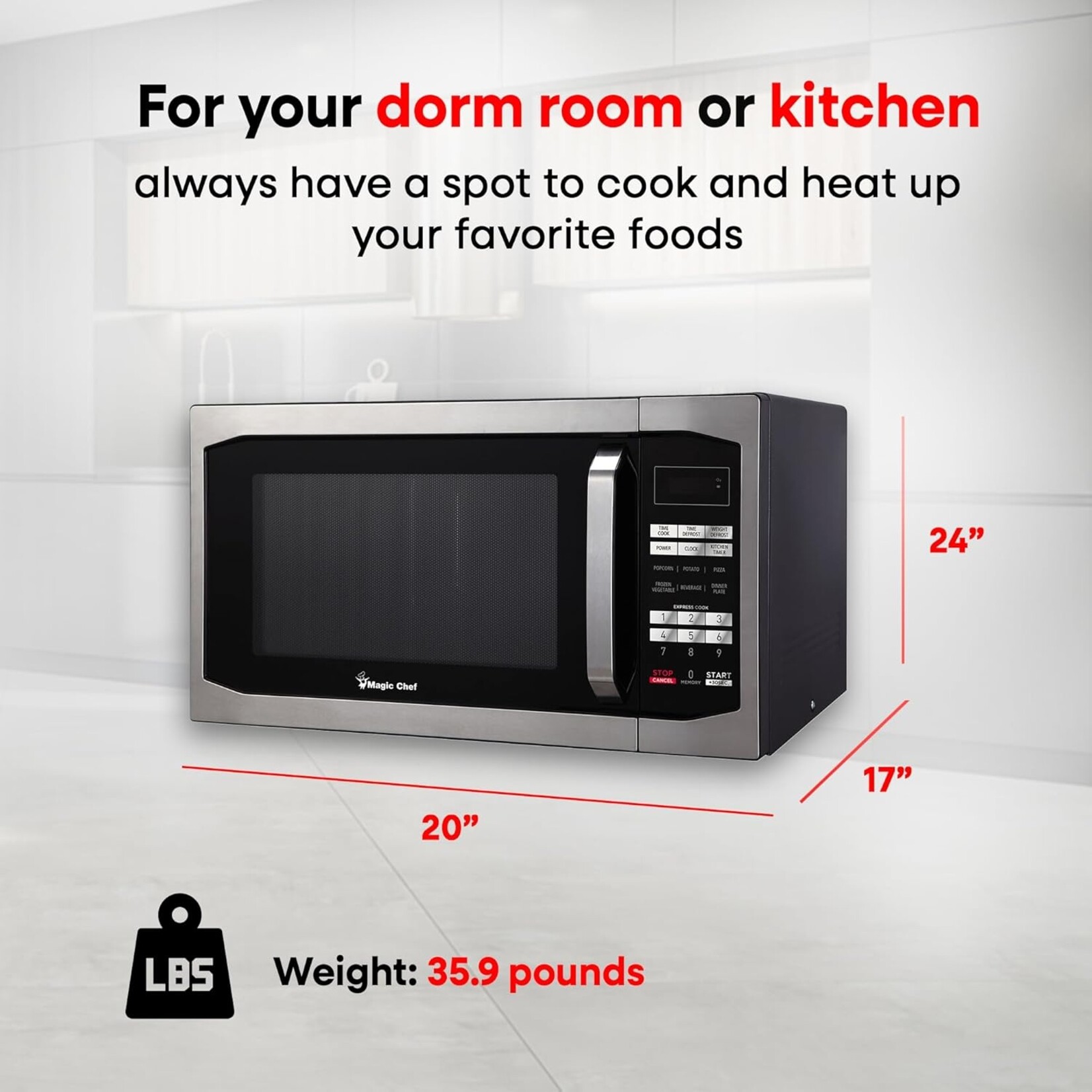 #MCM1611ST Magic Chef 1.6-Cu. Feet Large (Greater than 1.5-cu ft) 1100 -Watt Countertop Microwave ( Stainless Steel )