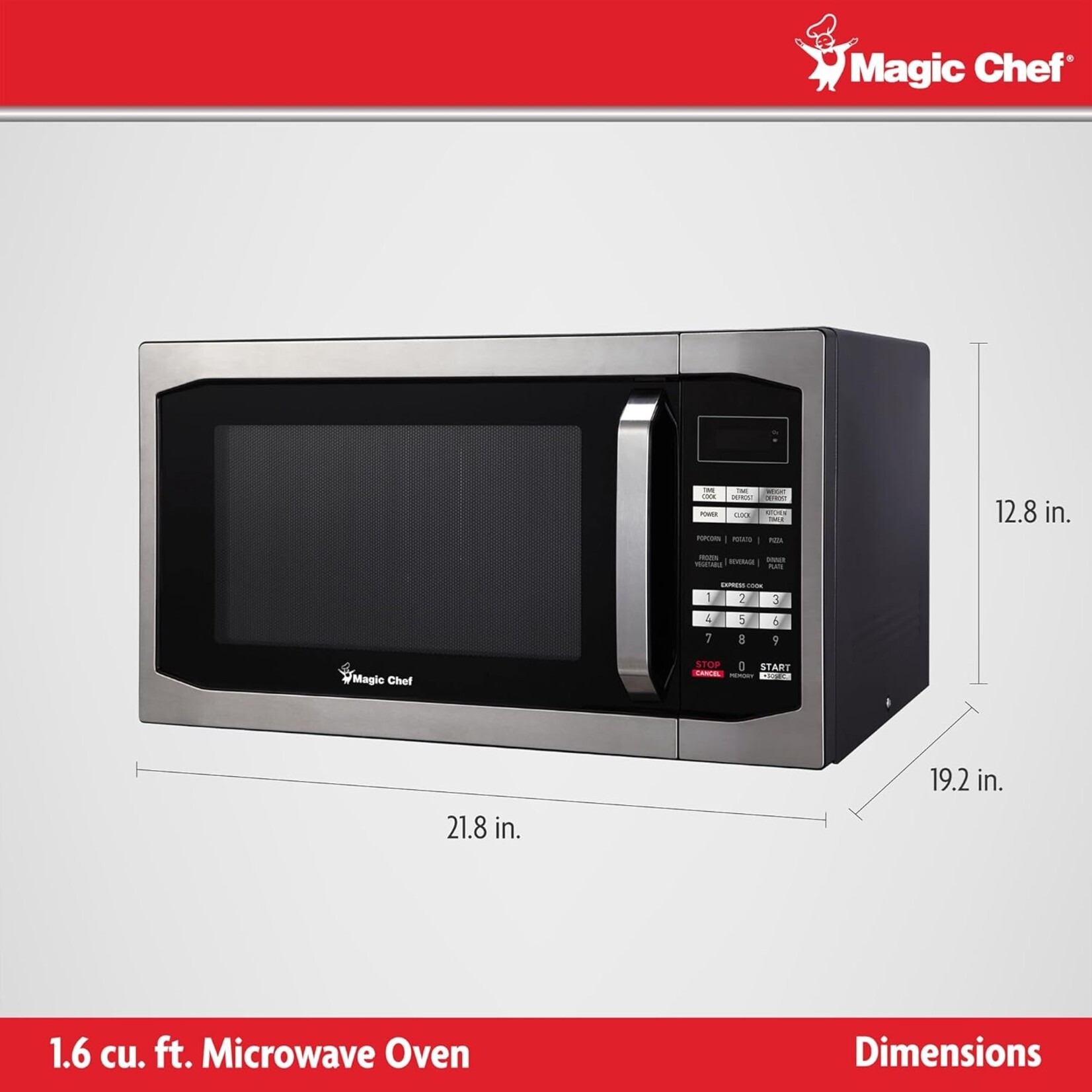 #MCM1611ST Magic Chef 1.6-Cu. Feet Large (Greater than 1.5-cu ft) 1100 -Watt Countertop Microwave ( Stainless Steel )