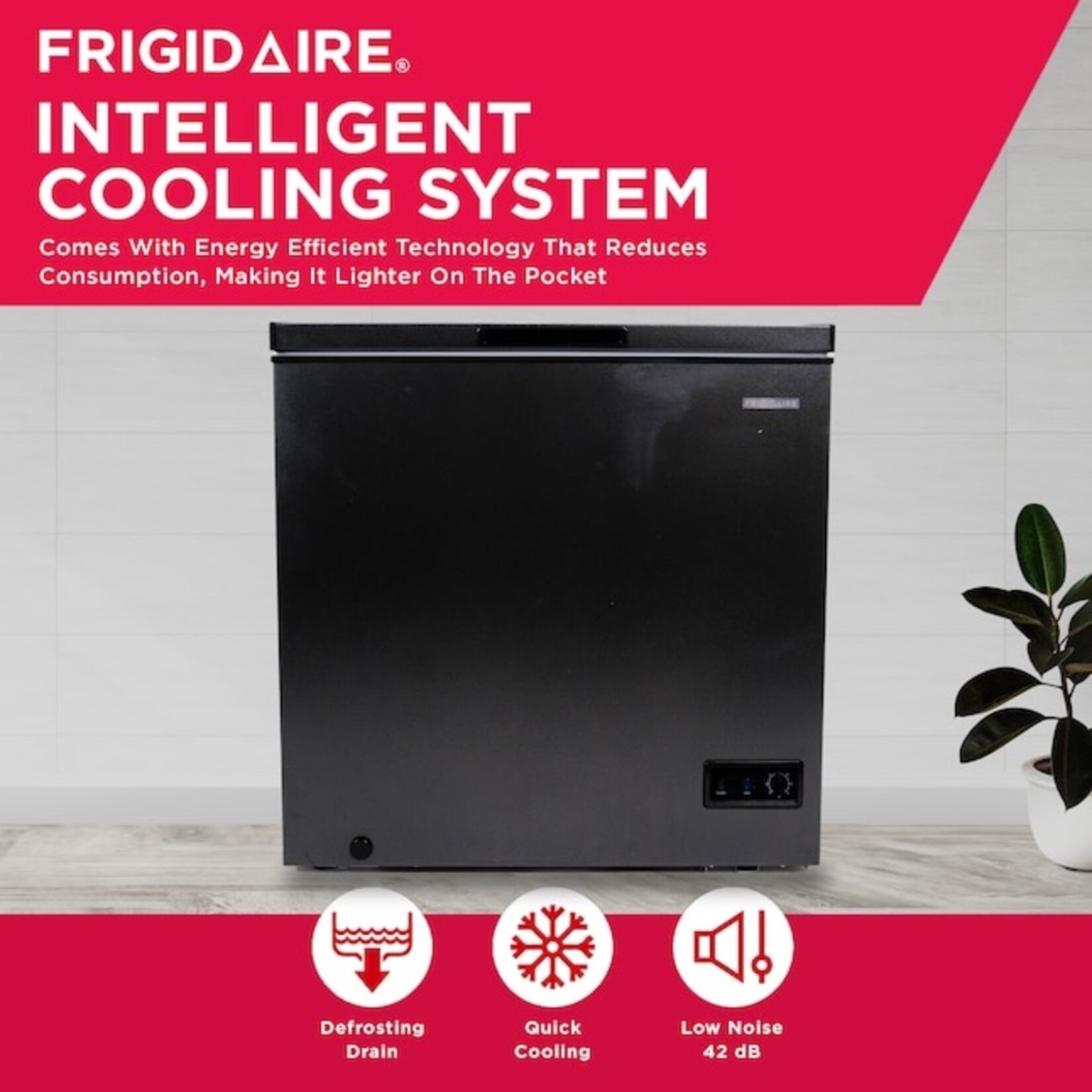 Frigidaire #EFRF7013 Frigidaire 7 Cu. Ft. Chest Freezer, Granite Design Deep Freezer With Adjustable Thermostat, Easy Defrost Drain And Removable Wire Basket