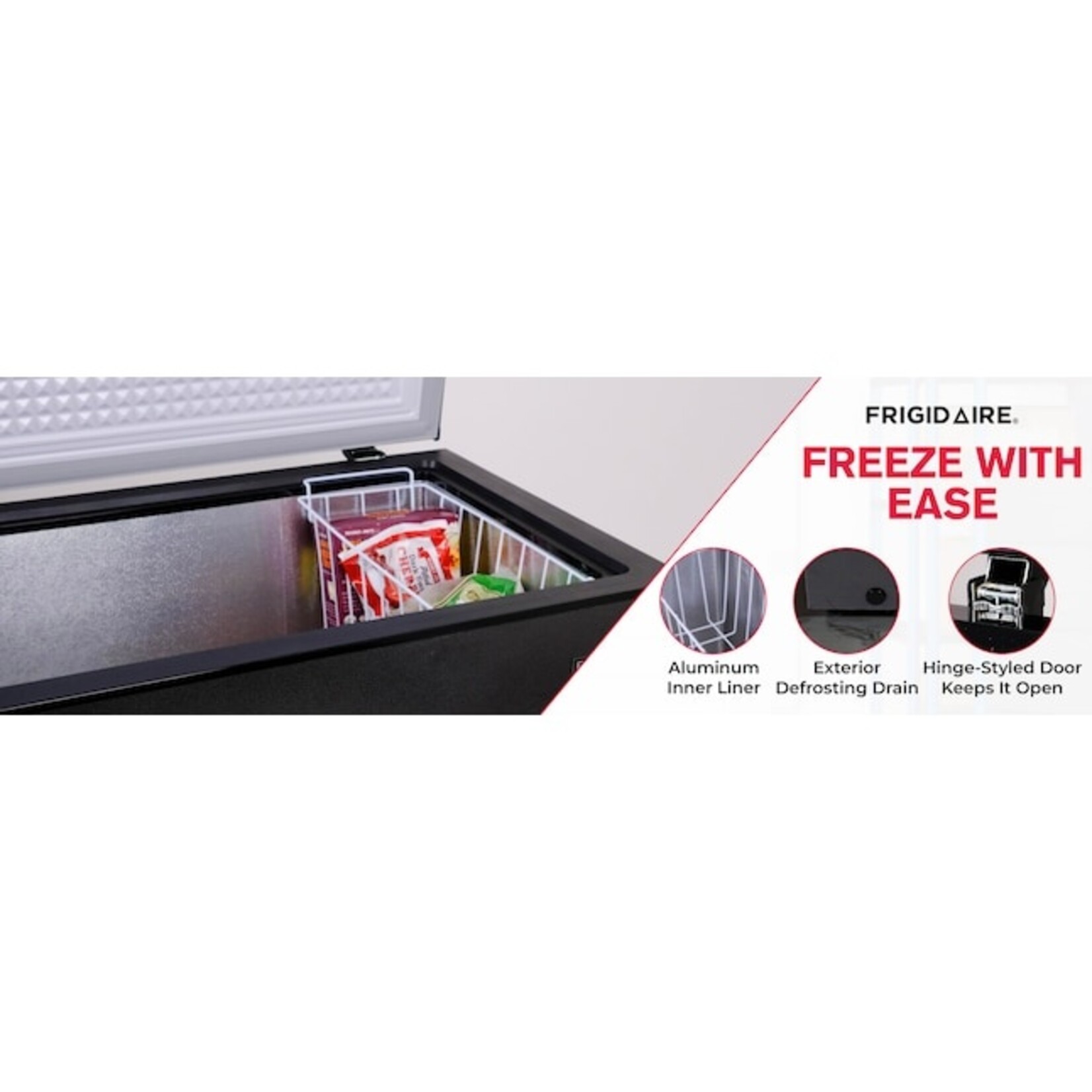 Frigidaire #EFRF7013 Frigidaire 7 Cu. Ft. Chest Freezer, Granite Design Deep Freezer With Adjustable Thermostat, Easy Defrost Drain And Removable Wire Basket